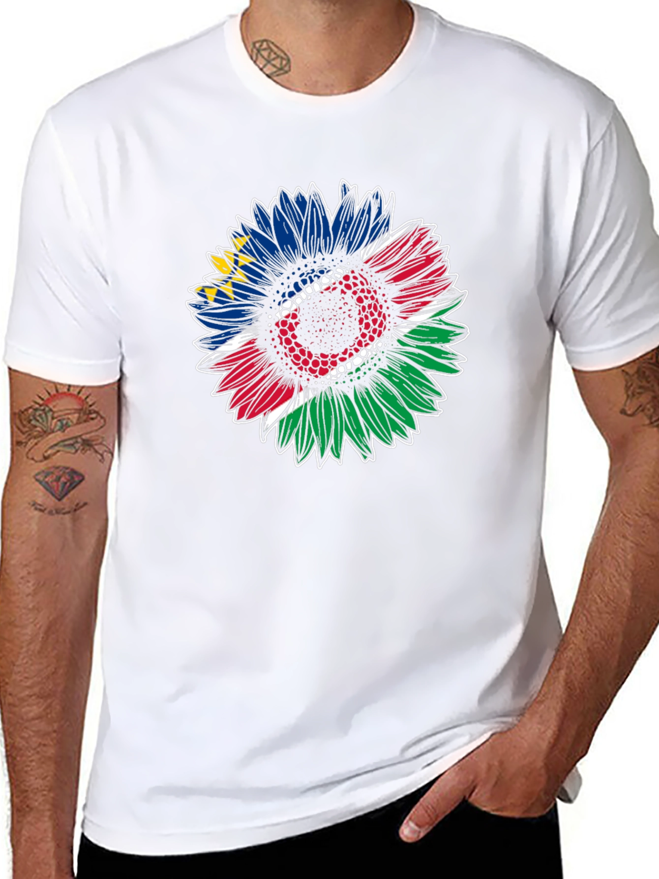 Namibia Flag Sunflower Graphic Tee