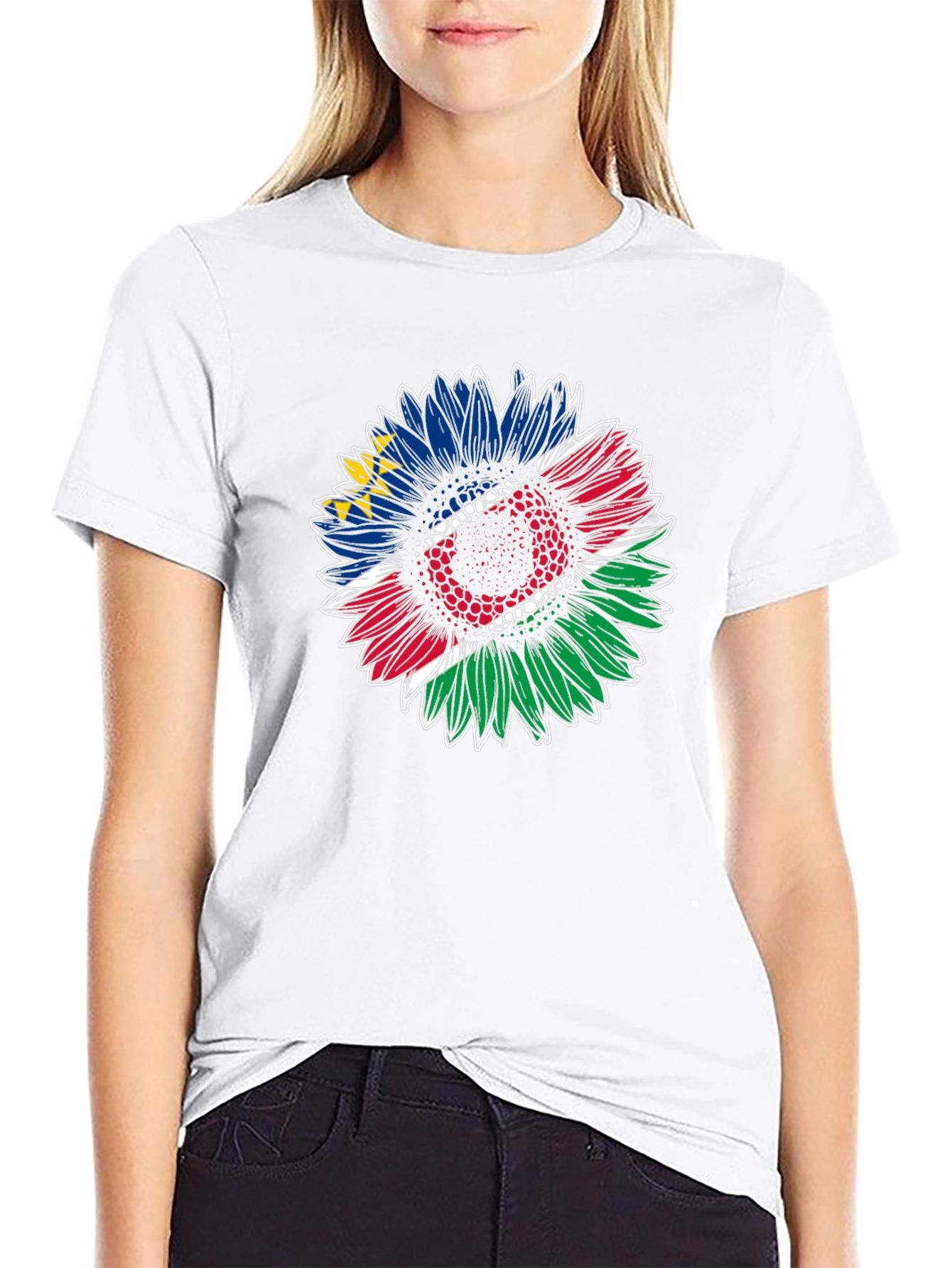 Namibia Flag Sunflower Graphic Tee