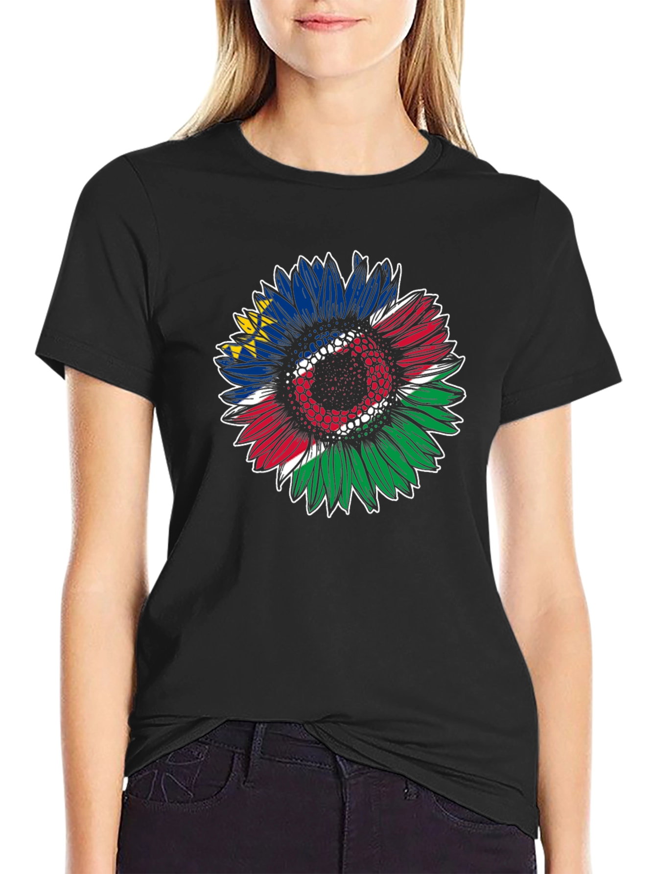 Namibia Flag Sunflower Graphic Tee