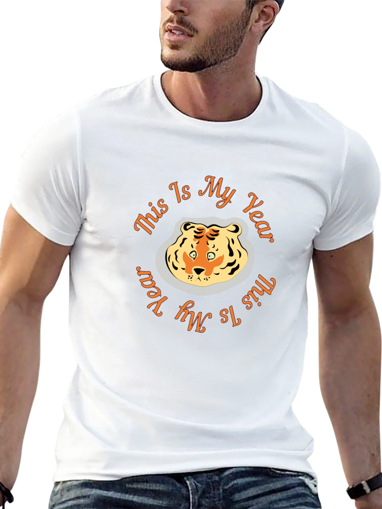 Tiger Year Graphic Tee - Black Cotton Comfort