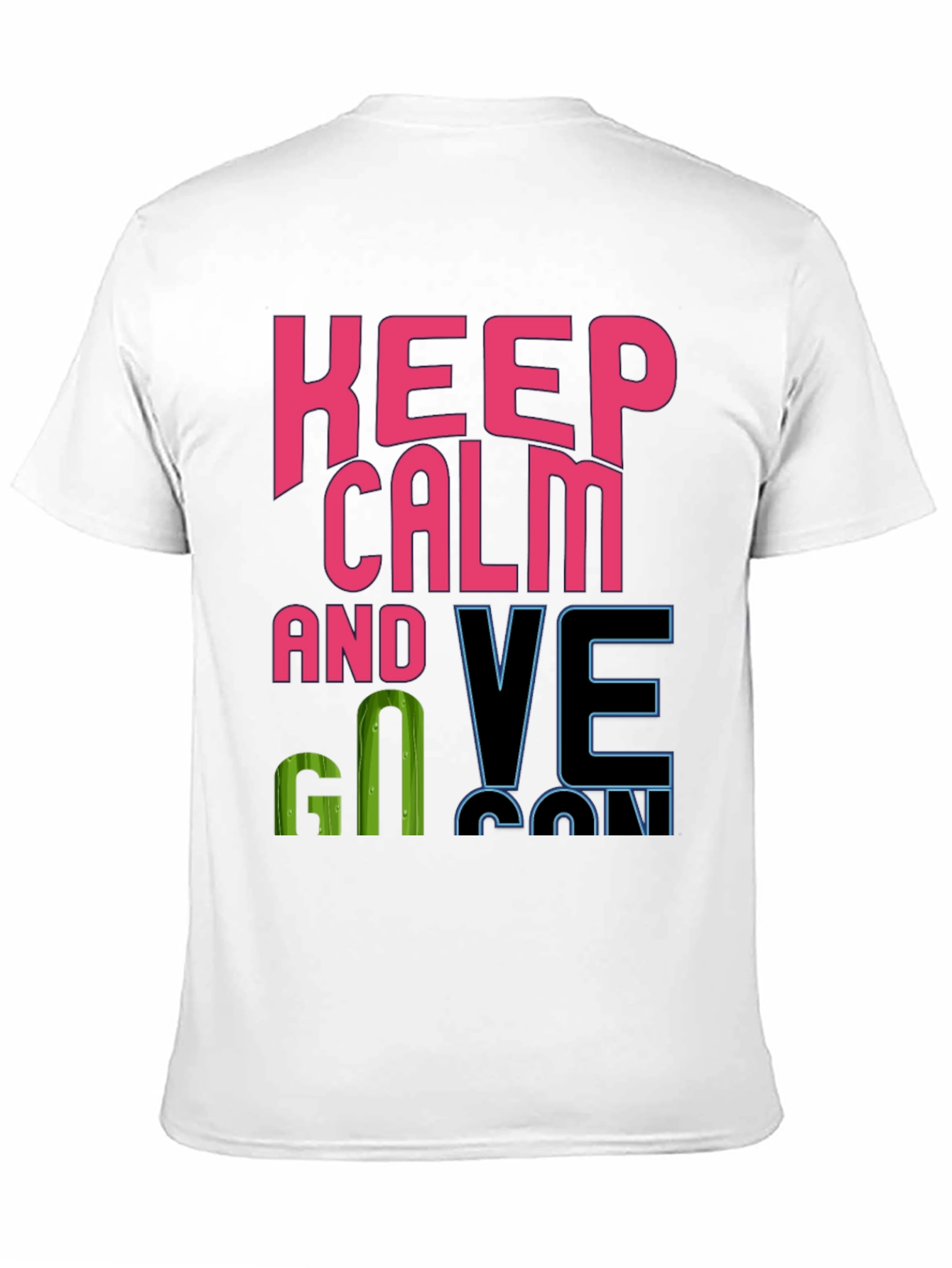 Keep Calm and Go Vegan Black Graphic Tee