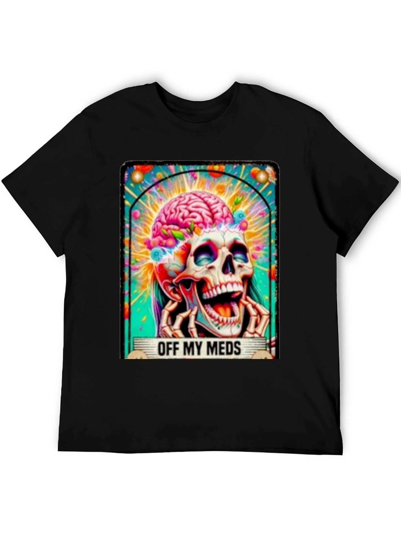 Off My Meds Skull Brain Graphic Tee