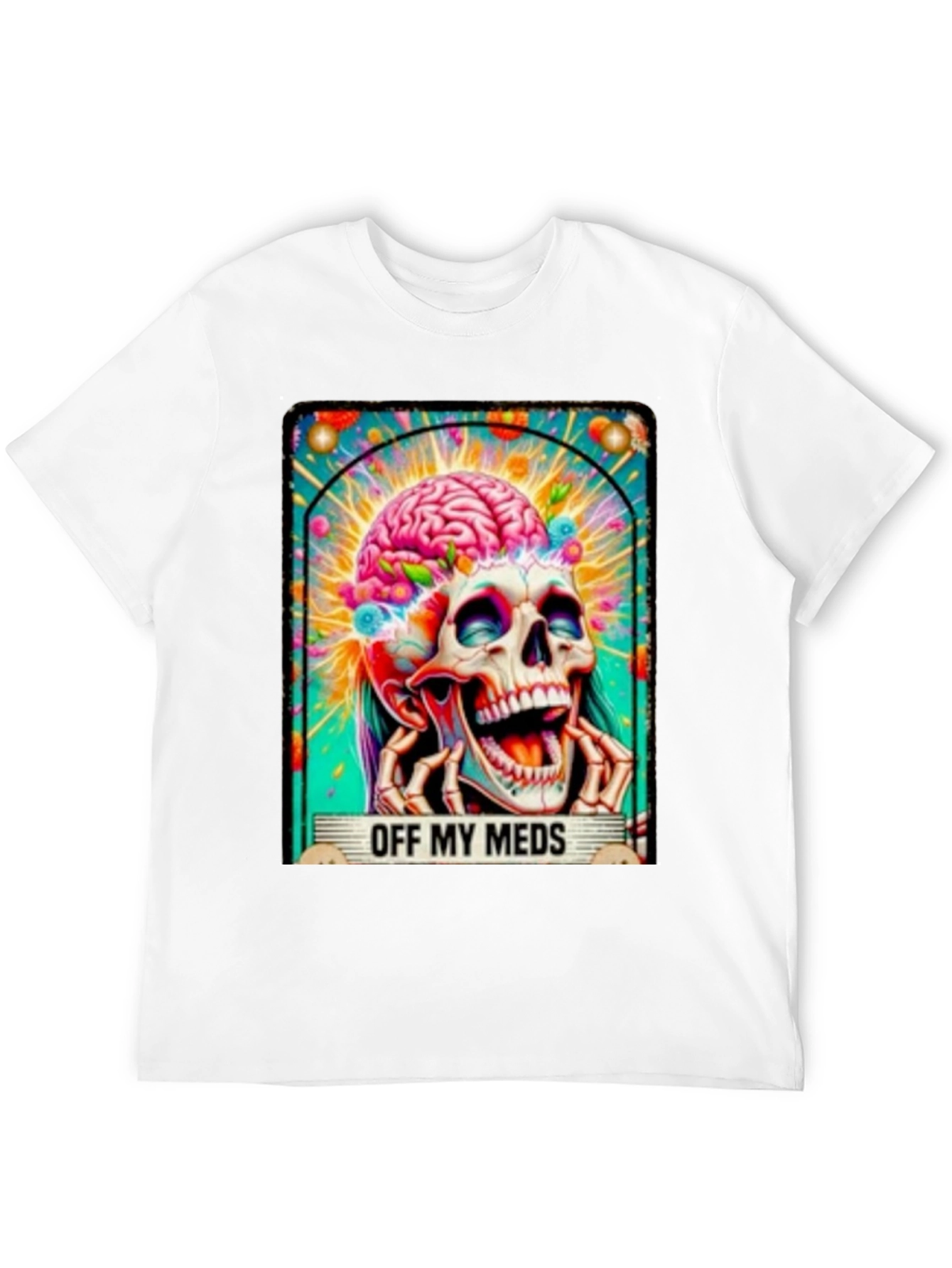 Off My Meds Skull Brain Graphic Tee