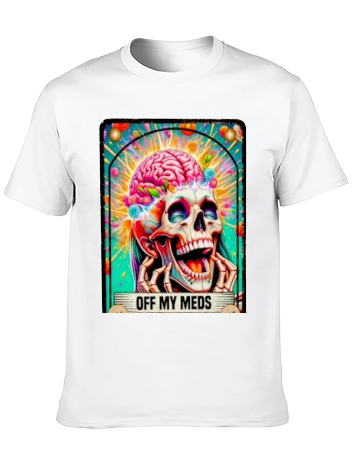 Off My Meds Skull Brain Graphic Tee