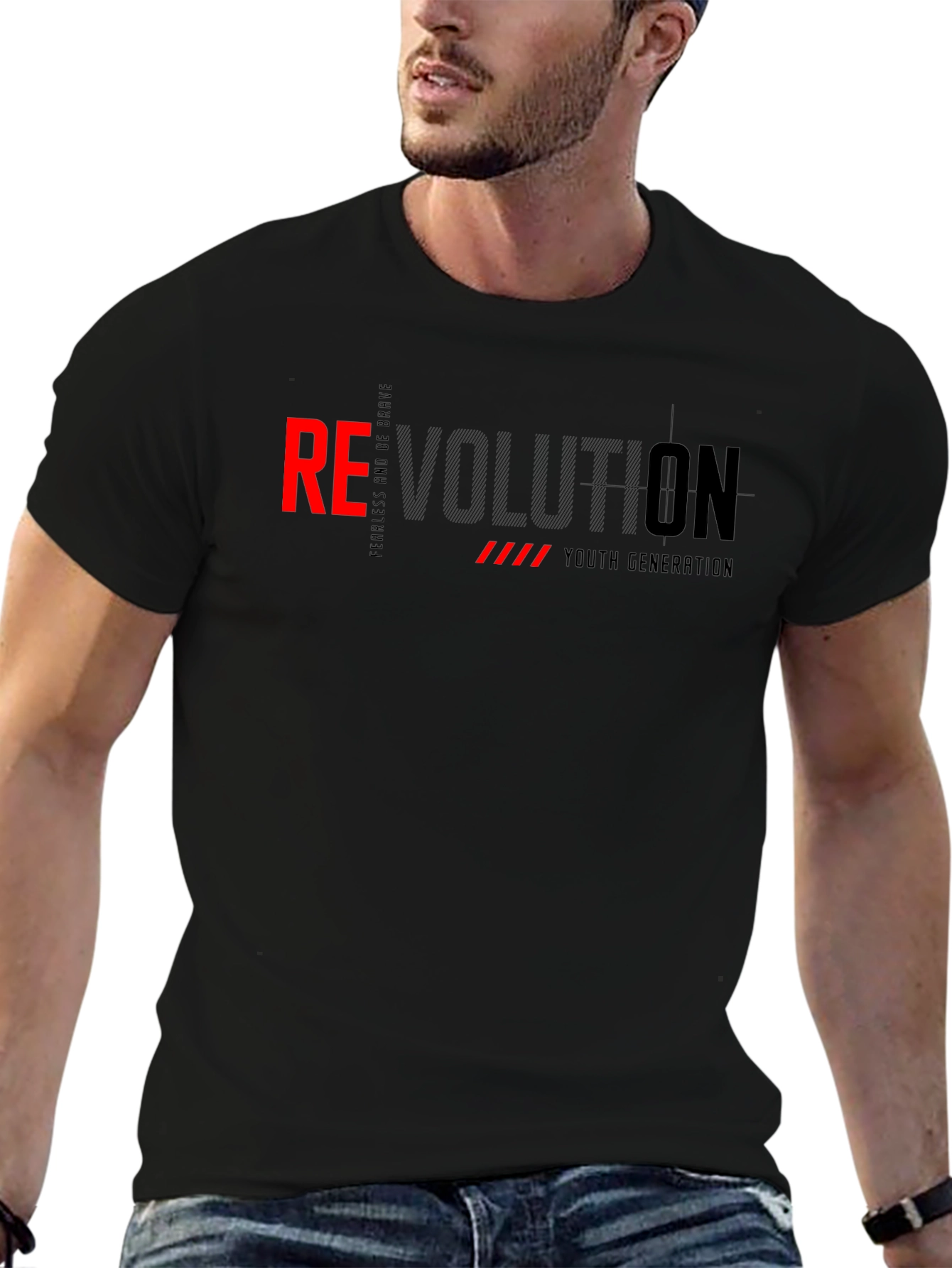 Revolution Graphic Print Mens T-Shirt
