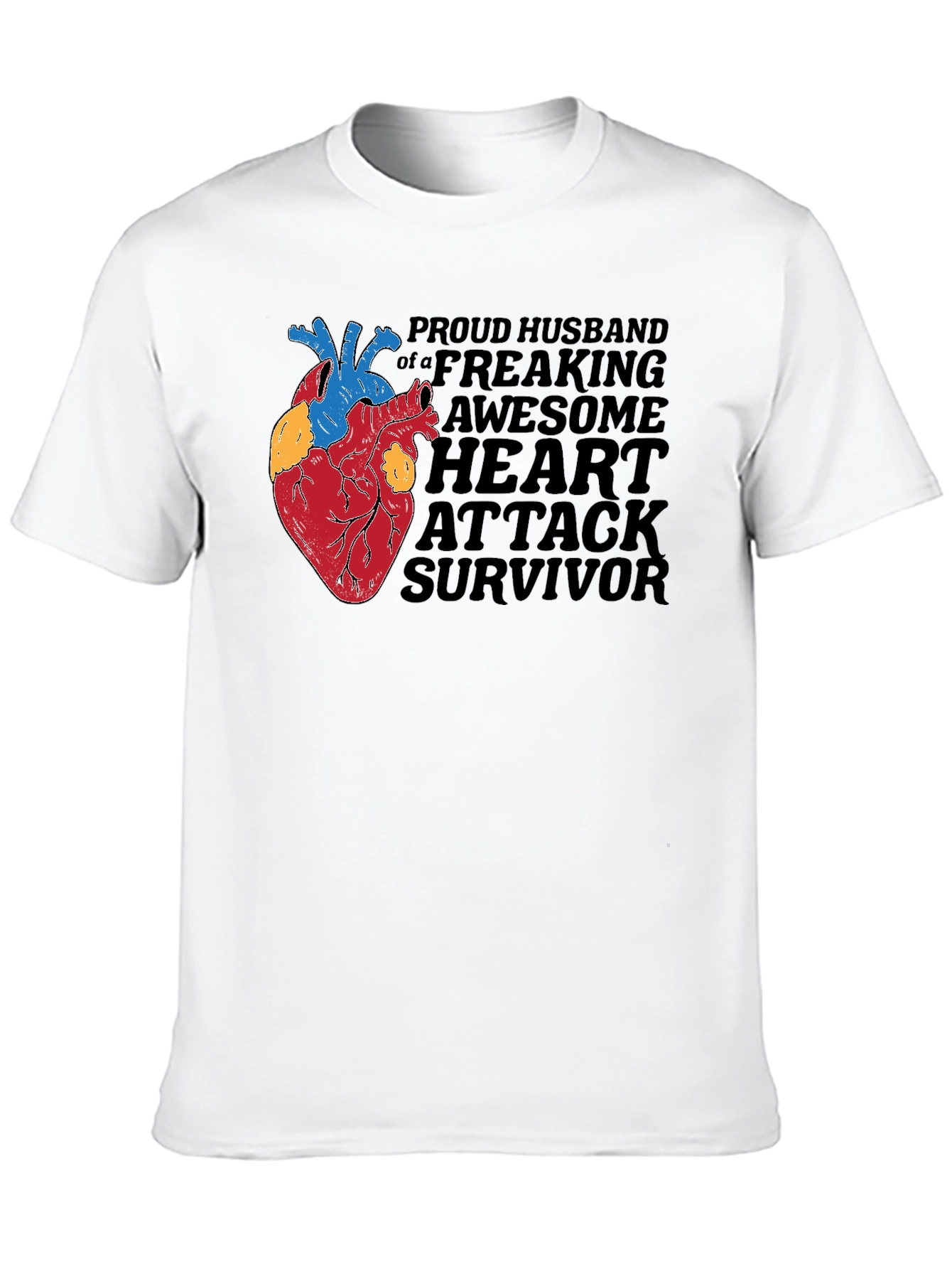 Proud Husband Heart Attack Survivor Graphic Tee
