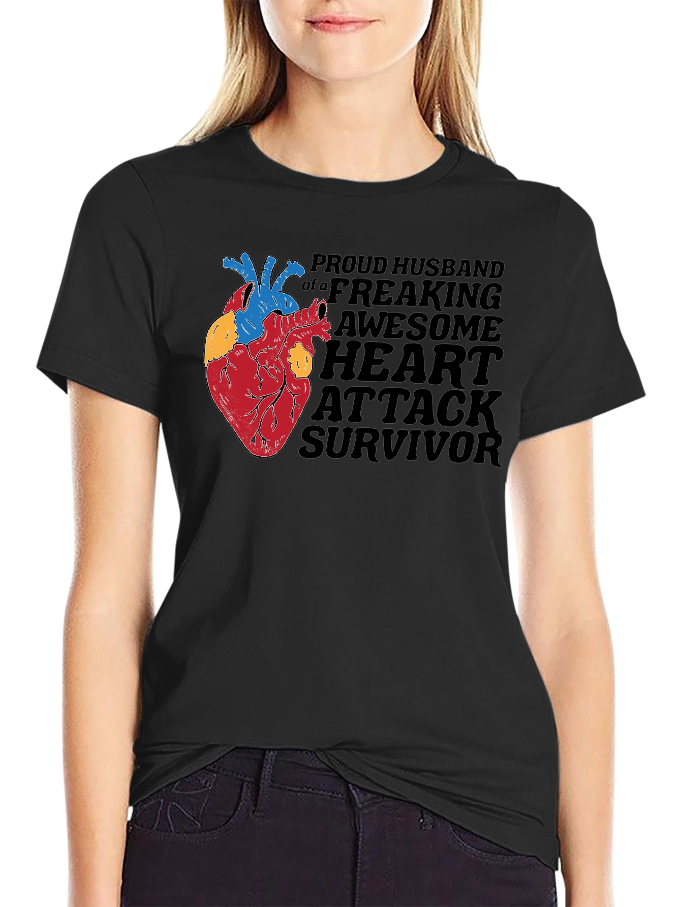 Proud Husband Heart Attack Survivor Graphic Tee