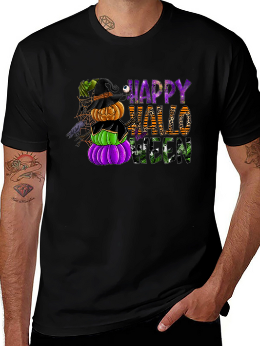 Happy Halloween Stacked Pumpkins Tee