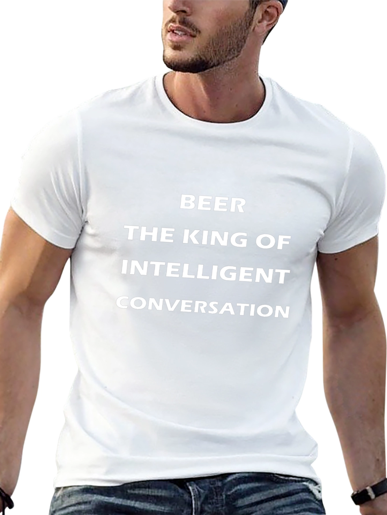 Beer The King of Intelligent Conversation Black T-Shirt