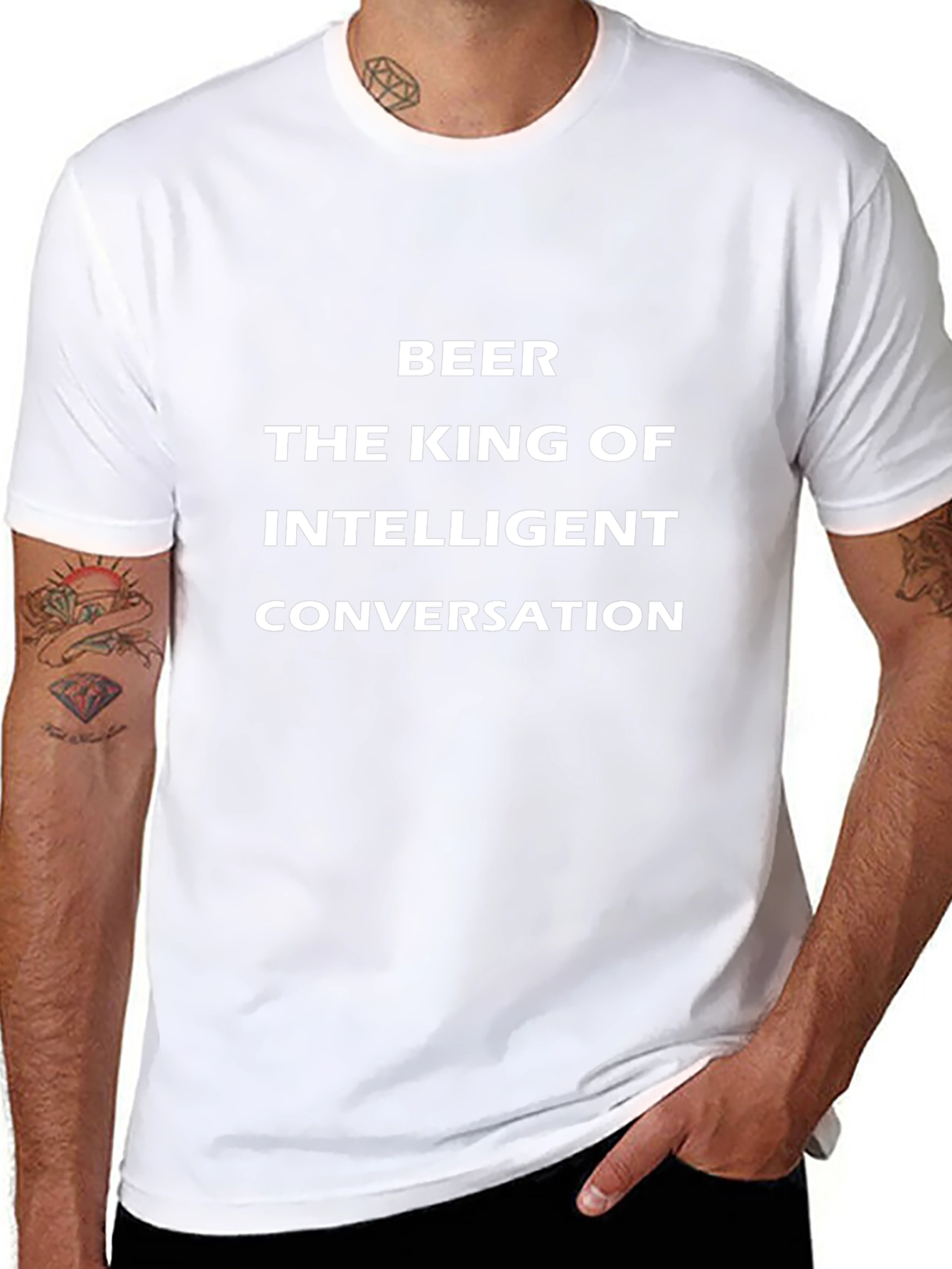 Beer The King of Intelligent Conversation Black T-Shirt