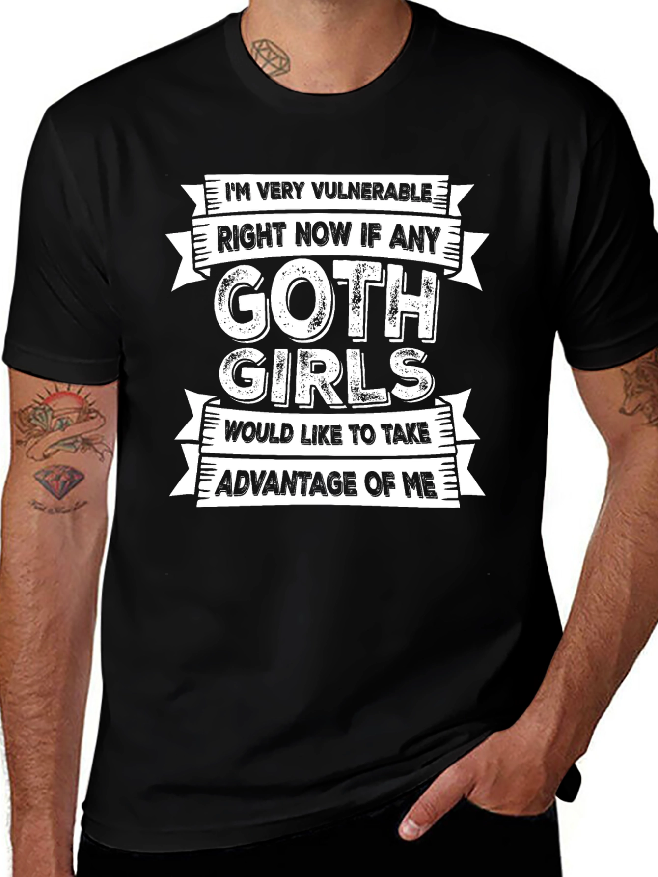 Vulnerable Goth Girls Graphic Tee - Funny Novelty T-Shirt
