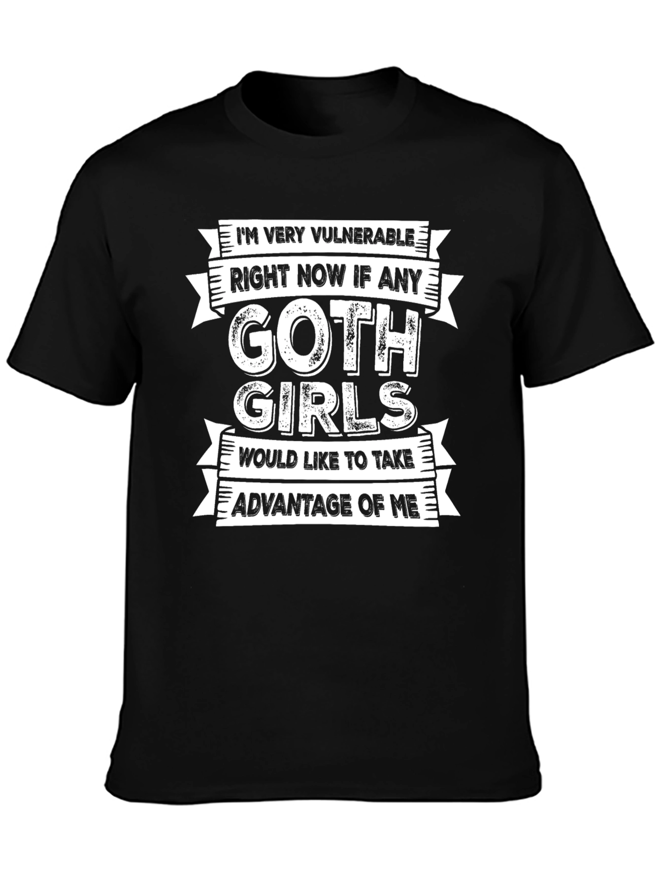 Vulnerable Goth Girls Graphic Tee - Funny Novelty T-Shirt