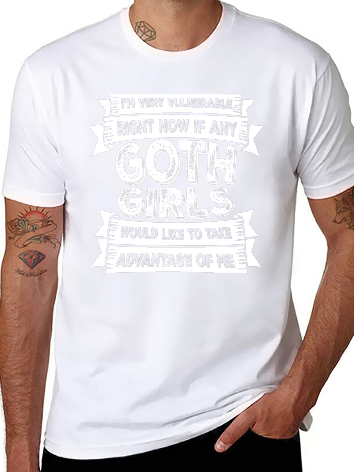Vulnerable Goth Girls Graphic Tee - Funny Novelty T-Shirt
