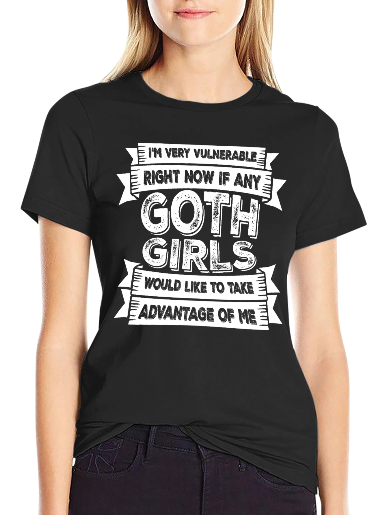 Vulnerable Goth Girls Graphic Tee - Funny Novelty T-Shirt