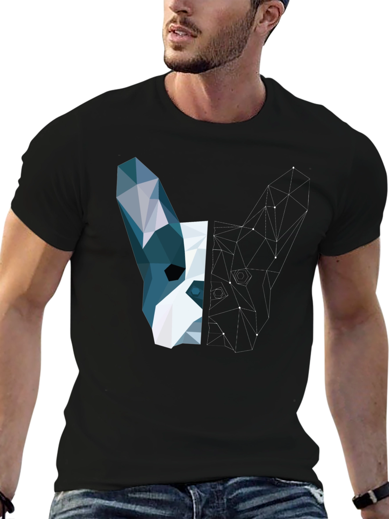 Geometric Dog Tee - Modern Art T-Shirt