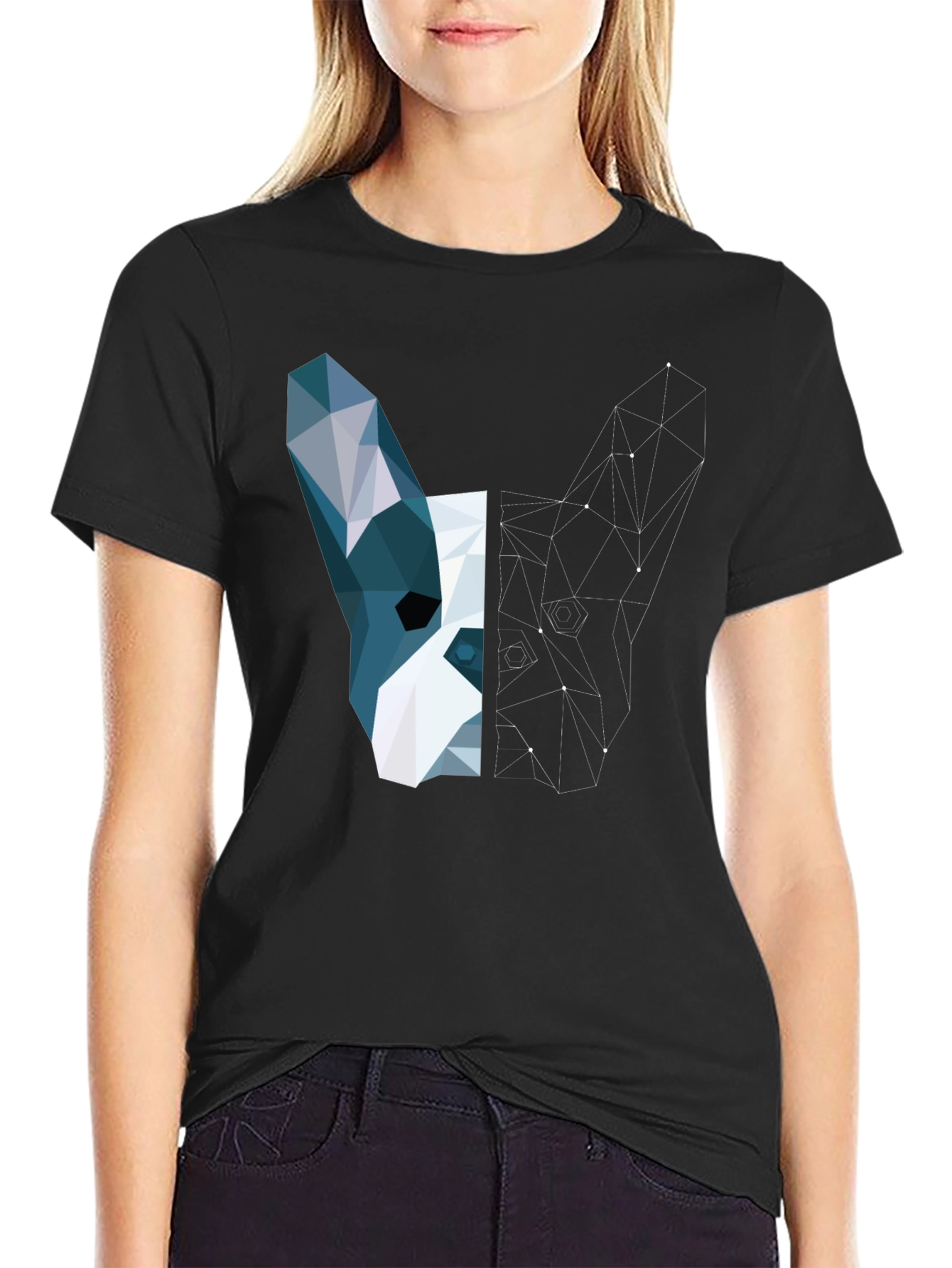 Geometric Dog Tee - Modern Art T-Shirt
