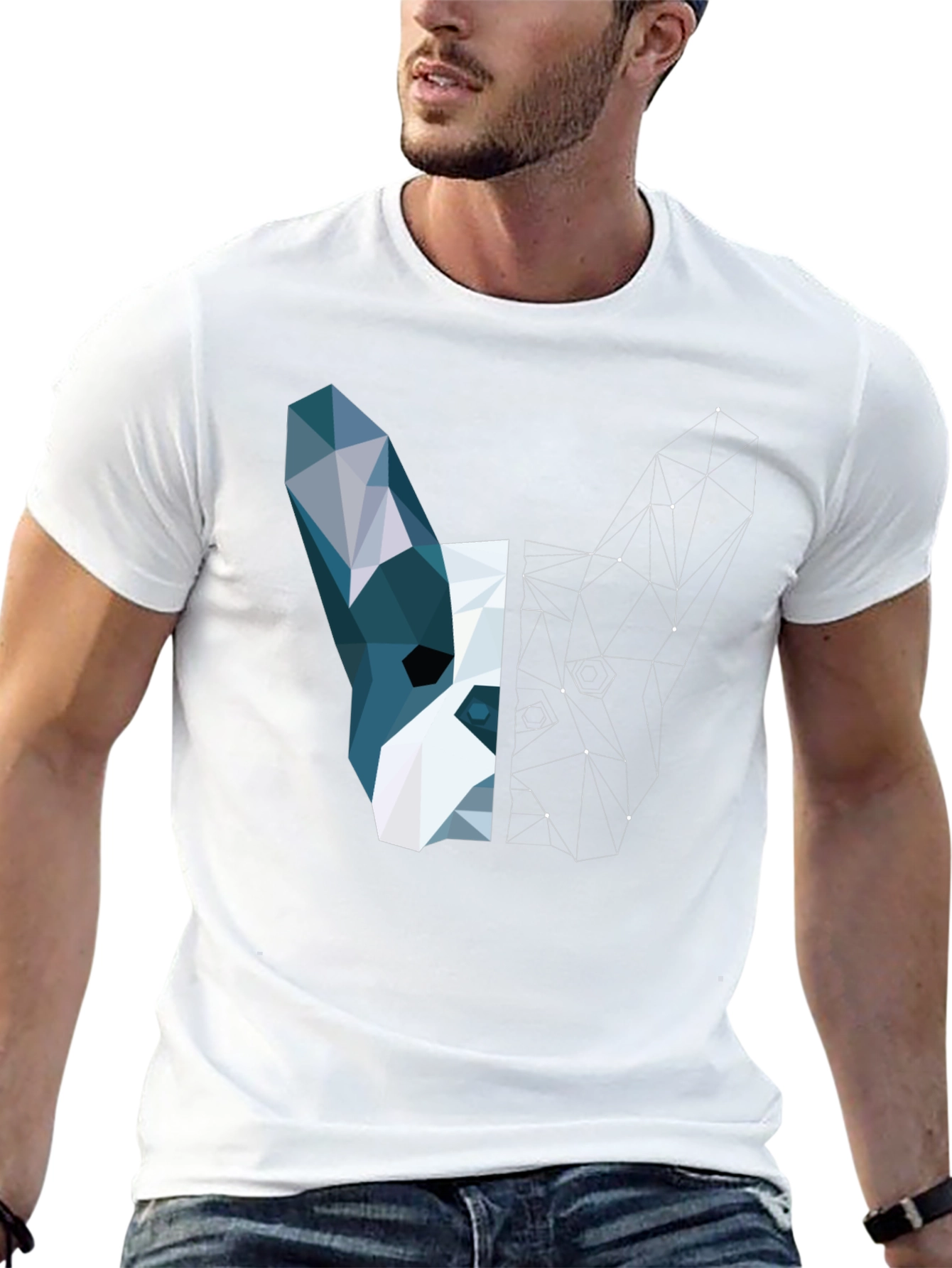 Geometric Dog Tee - Modern Art T-Shirt
