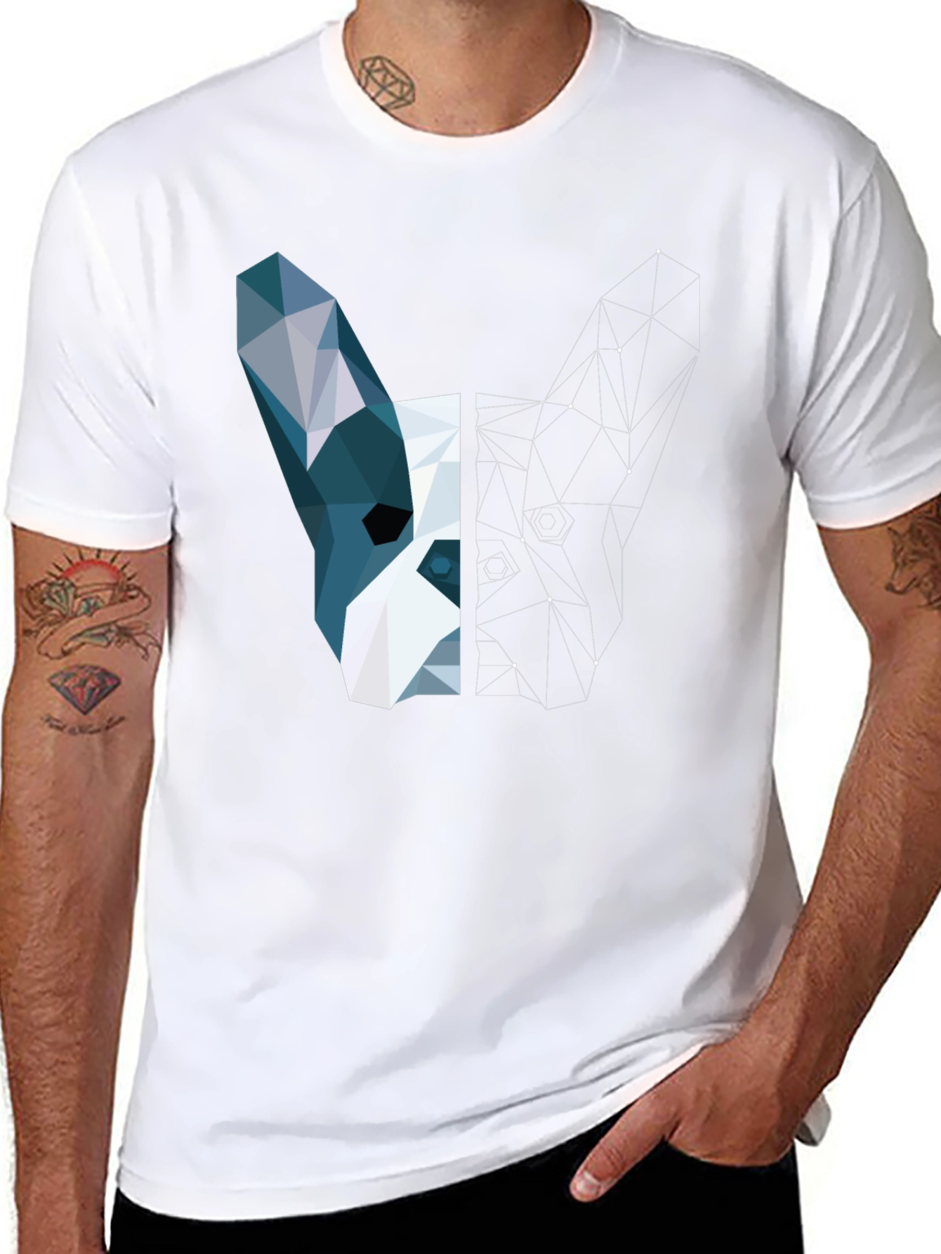 Geometric Dog Tee - Modern Art T-Shirt