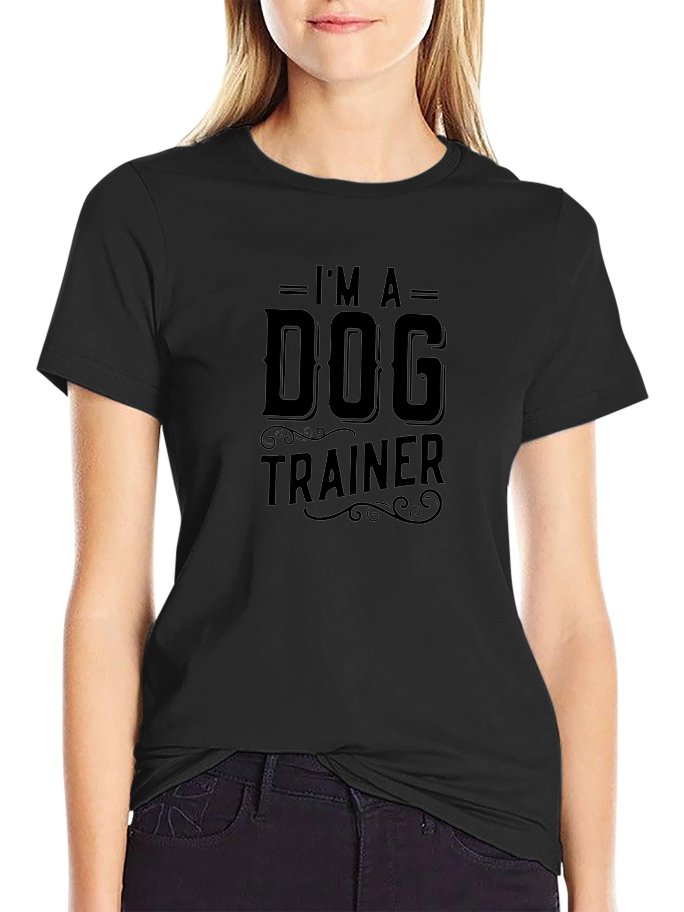 Dog Trainer Graphic T-Shirt - Black Cotton Tee