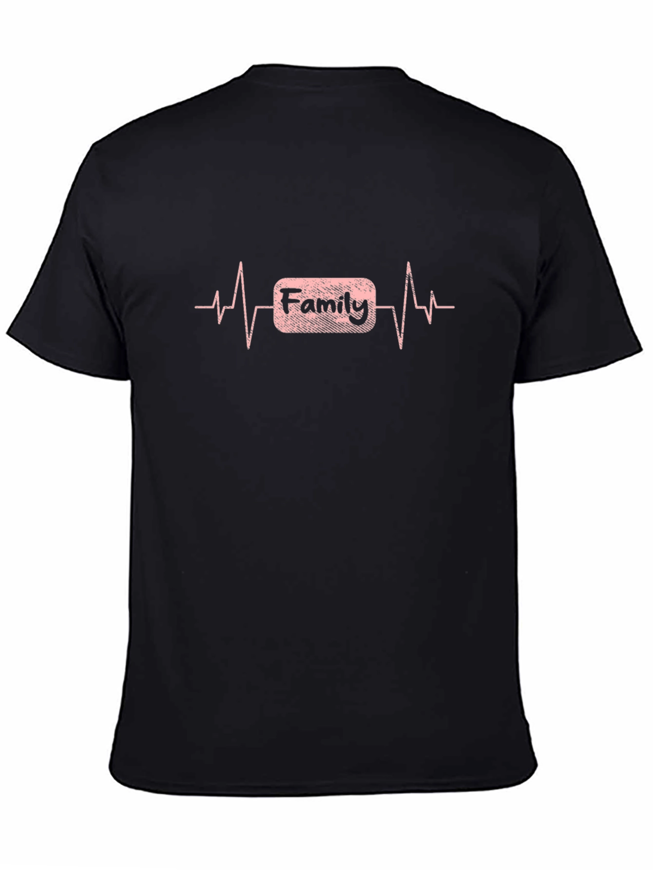 Family Heartbeat T-Shirt - Black