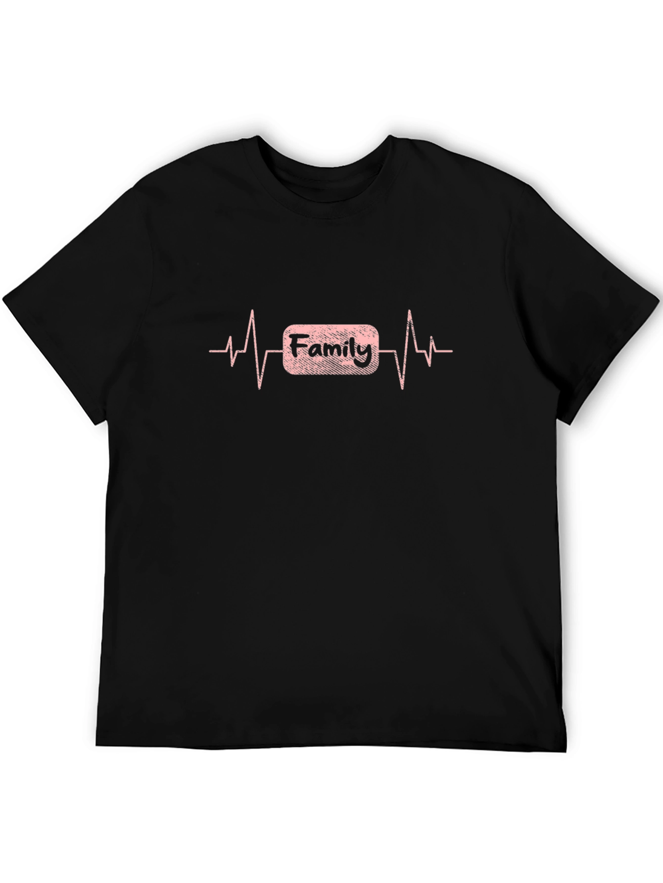 Family Heartbeat T-Shirt - Black