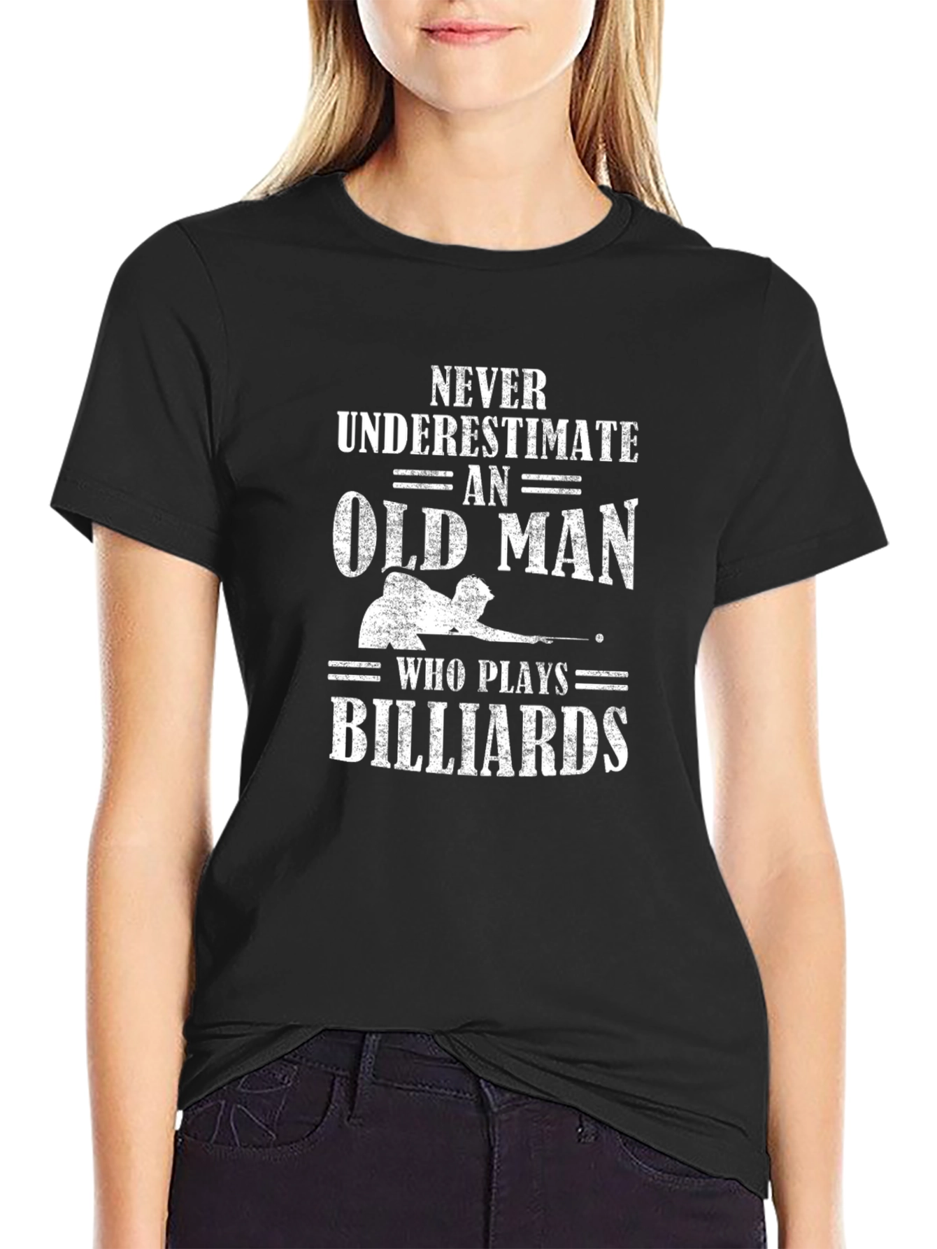 Never Underestimate Old Man Billiards T-Shirt