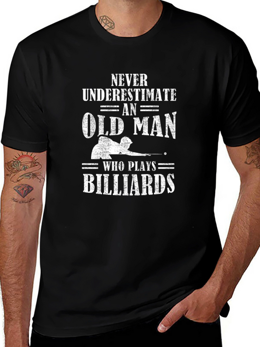 Never Underestimate Old Man Billiards T-Shirt