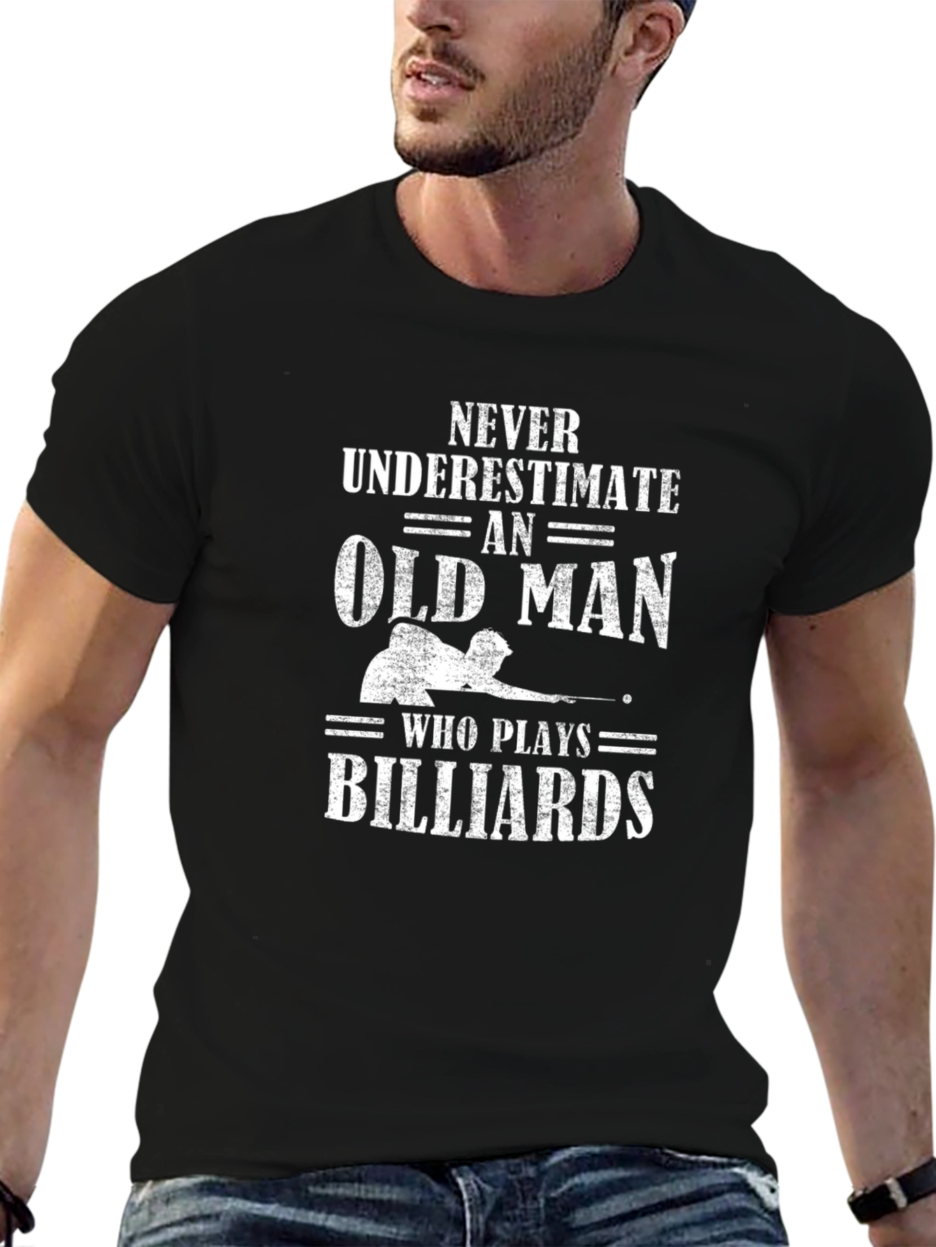 Never Underestimate Old Man Billiards T-Shirt