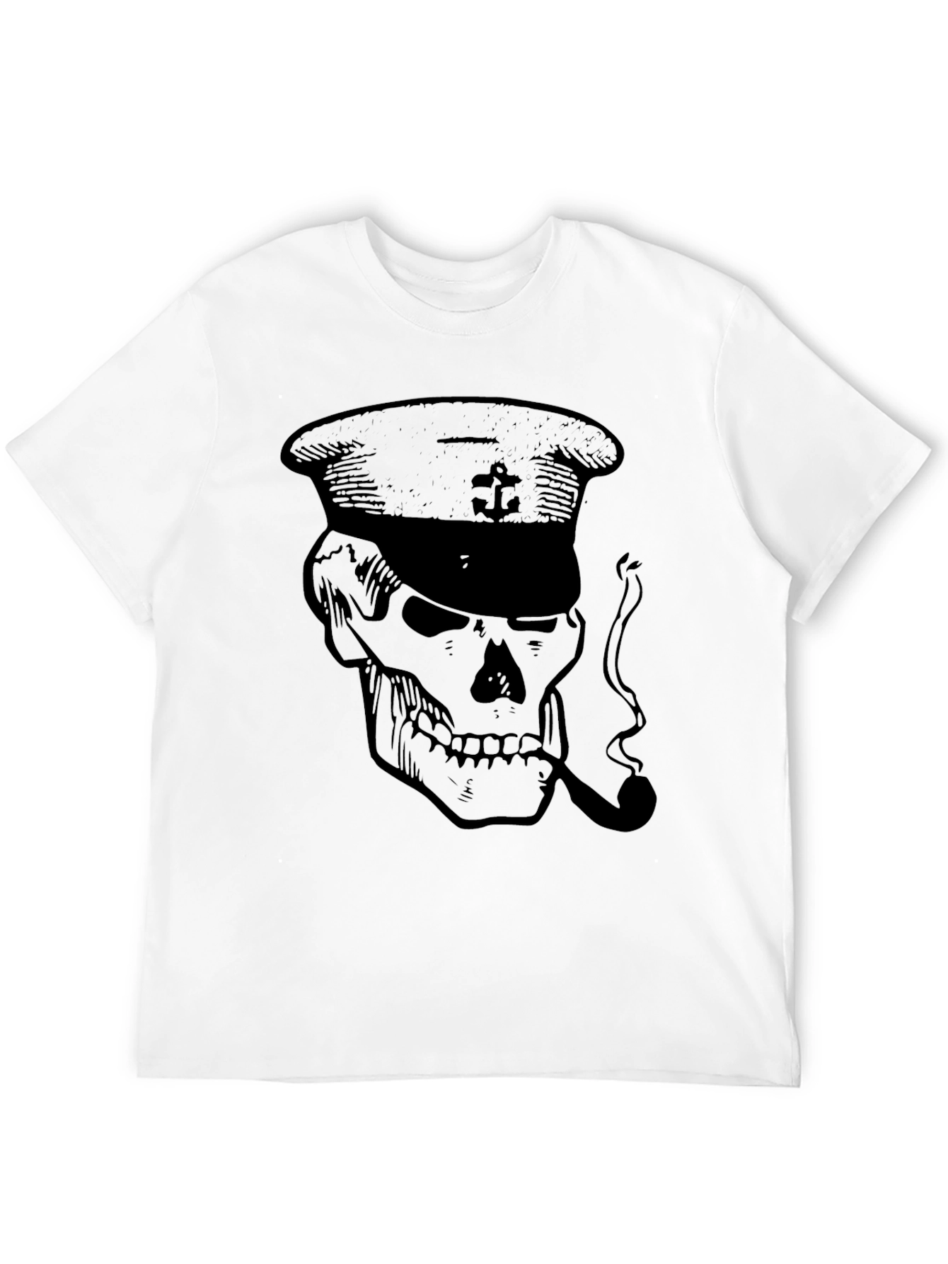 Skull Captain Graphic T-Shirt - Mens Black Tee