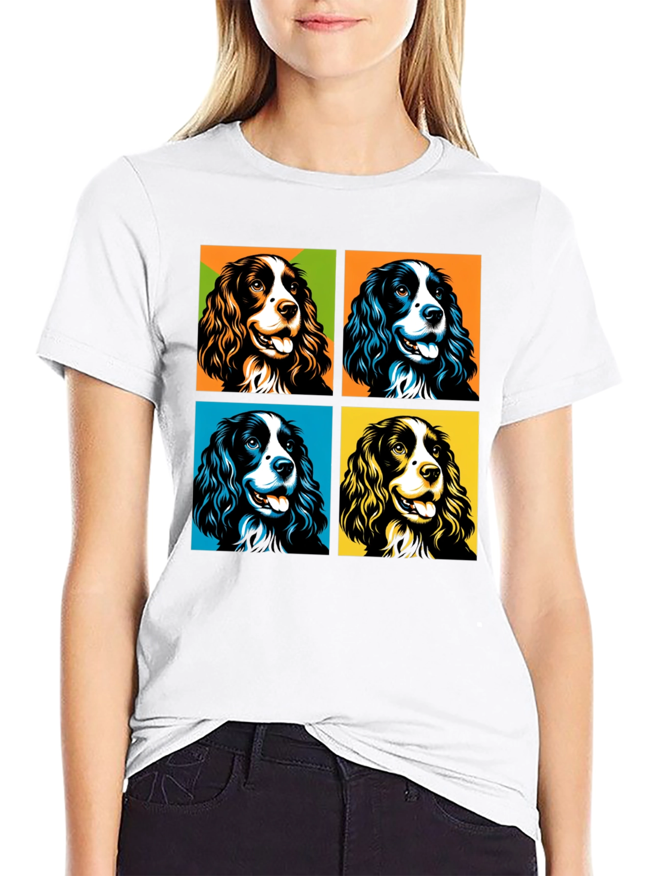 Pop Art Spaniel Dog Graphic Tee