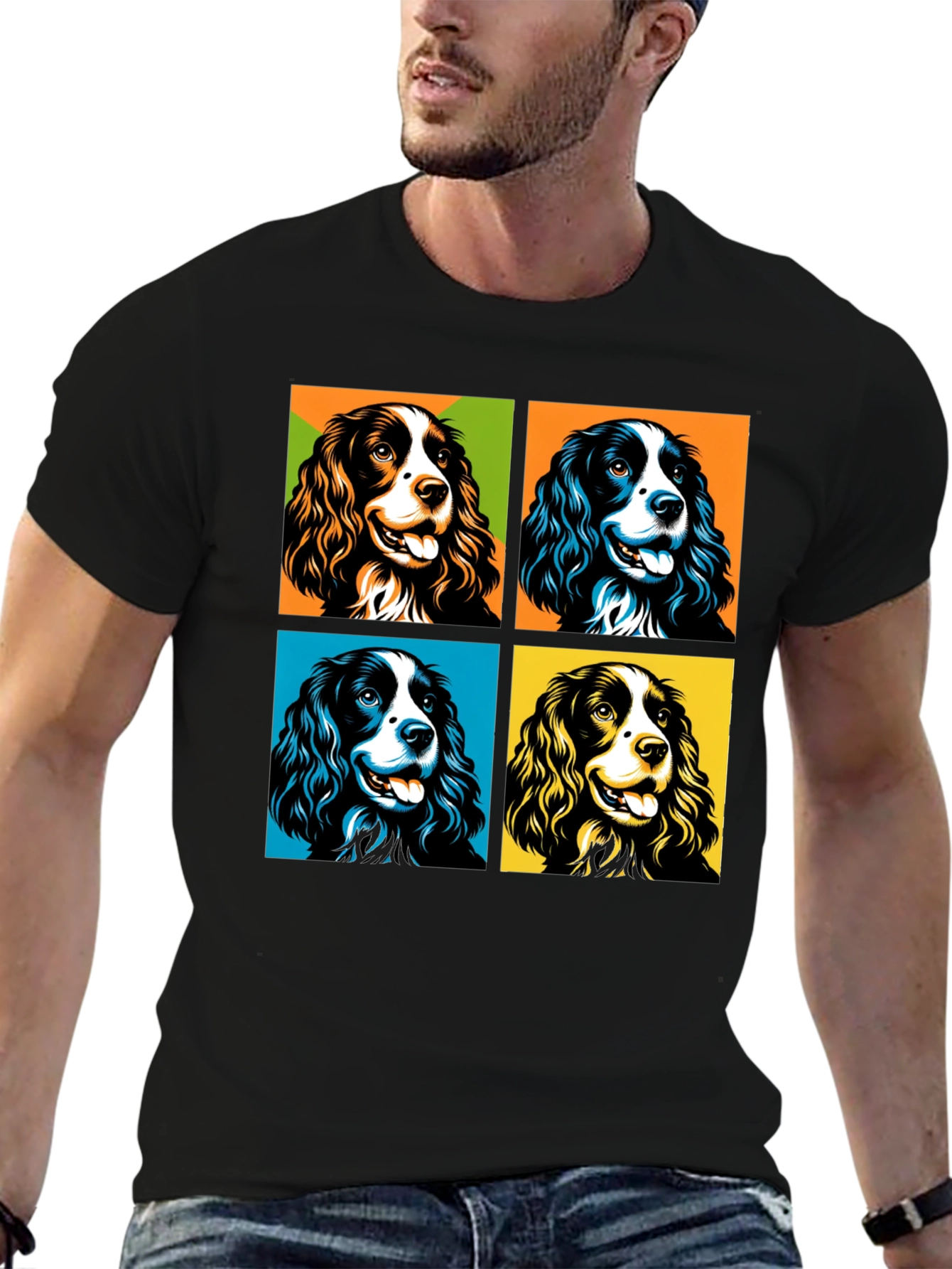 Pop Art Spaniel Dog Graphic Tee