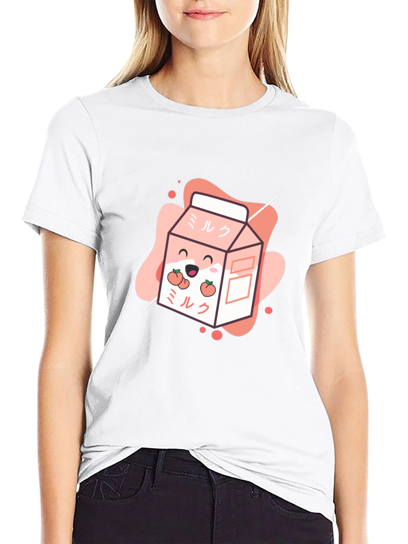 Kawaii Peach Milk T-Shirt - Cute Japanese Design