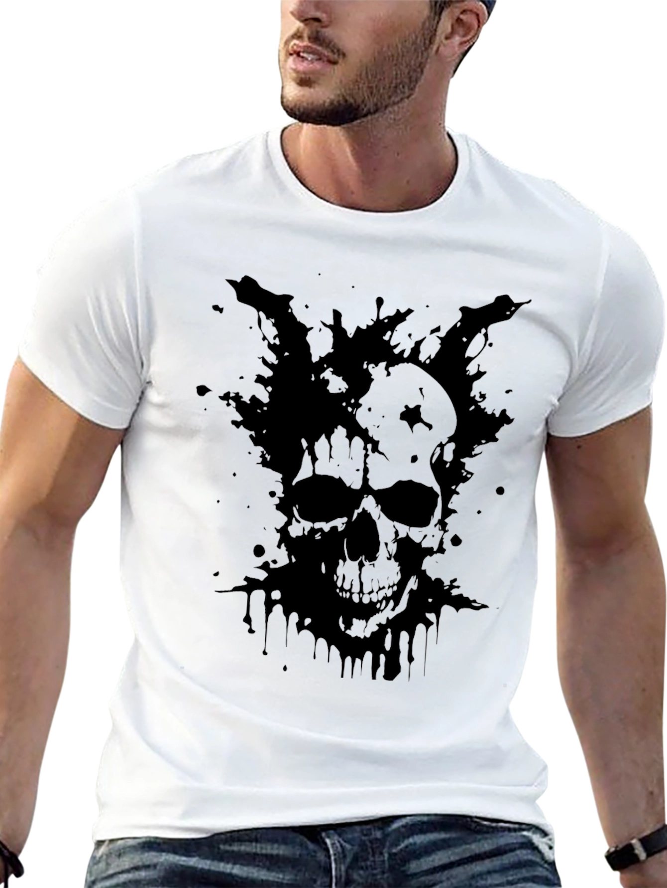 Dark Skull Graphic T-Shirt - Mens Black Tee