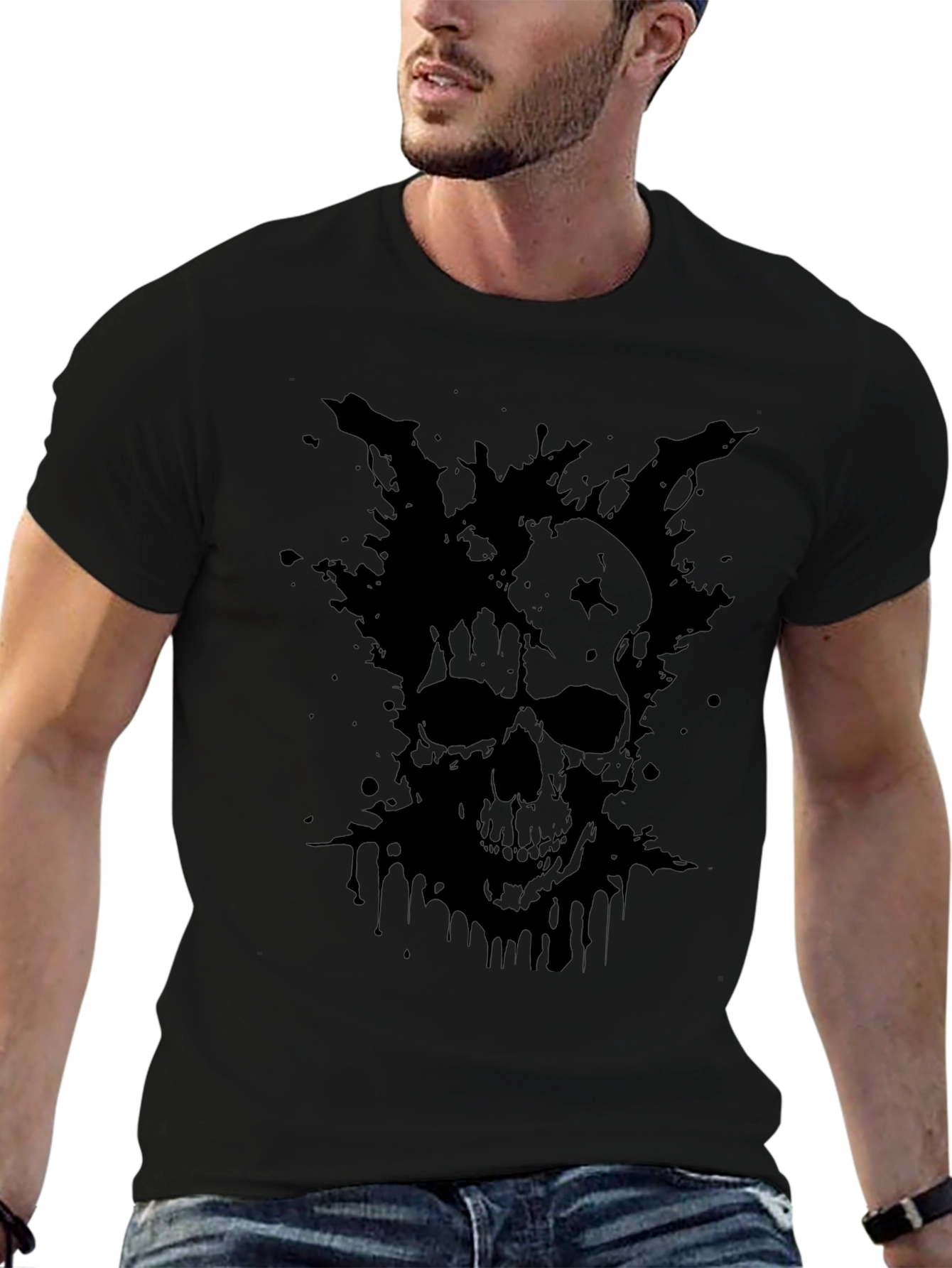 Dark Skull Graphic T-Shirt - Mens Black Tee