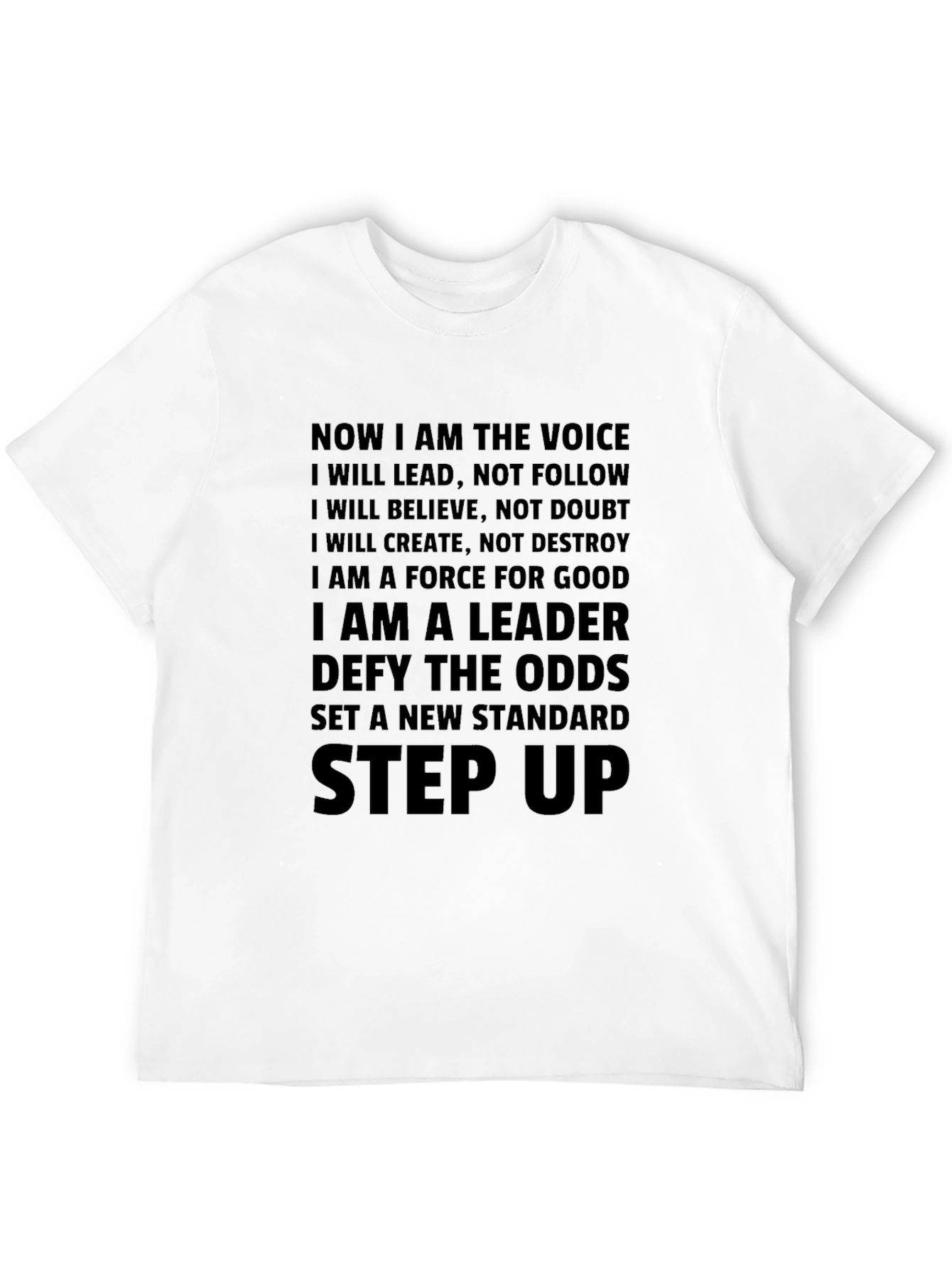 Motivational Mens T-Shirt - Lead Believe Create
