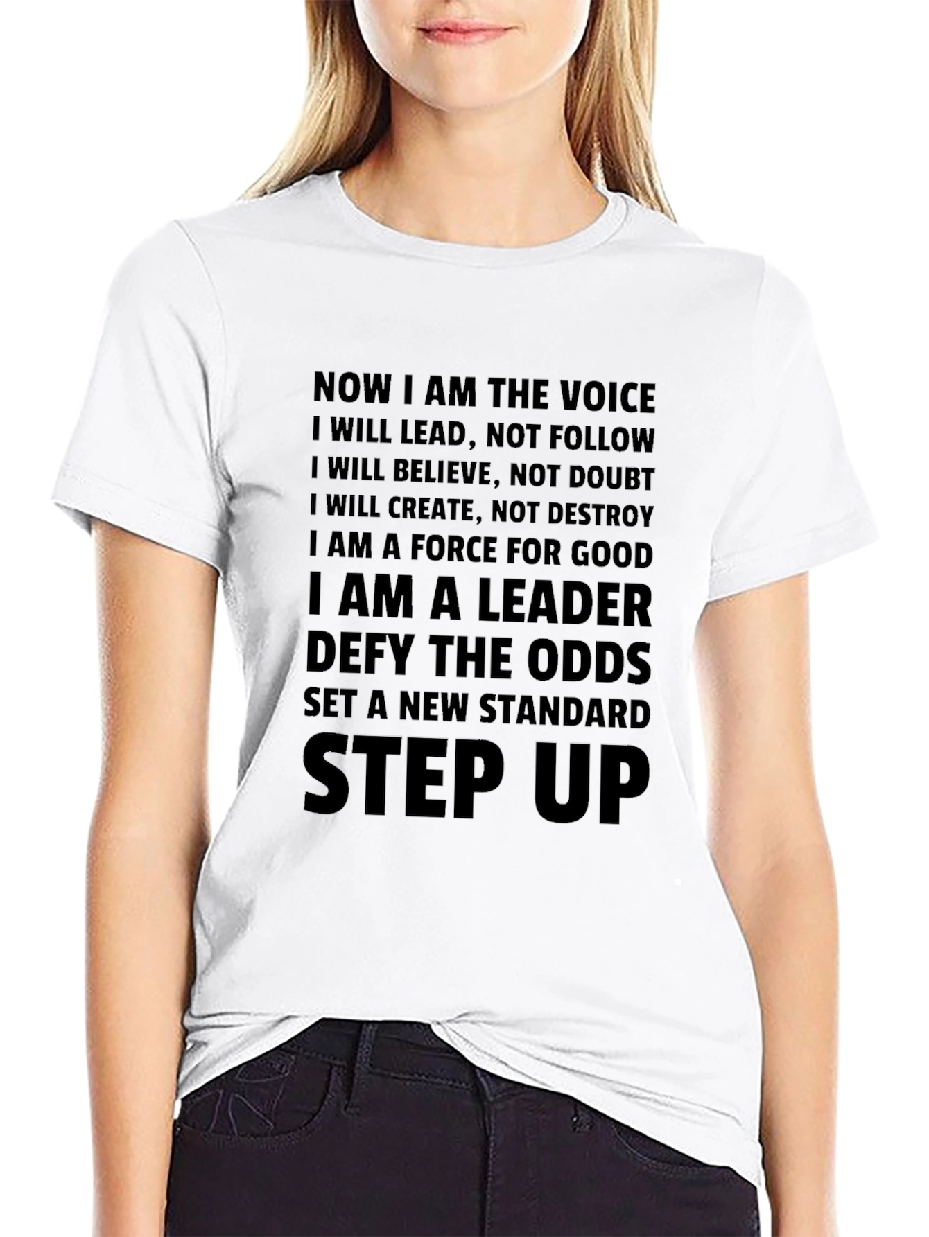 Motivational Mens T-Shirt - Lead Believe Create