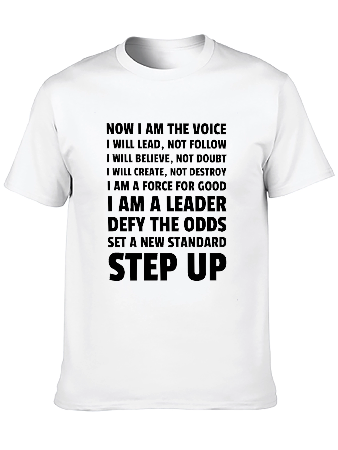Motivational Mens T-Shirt - Lead Believe Create