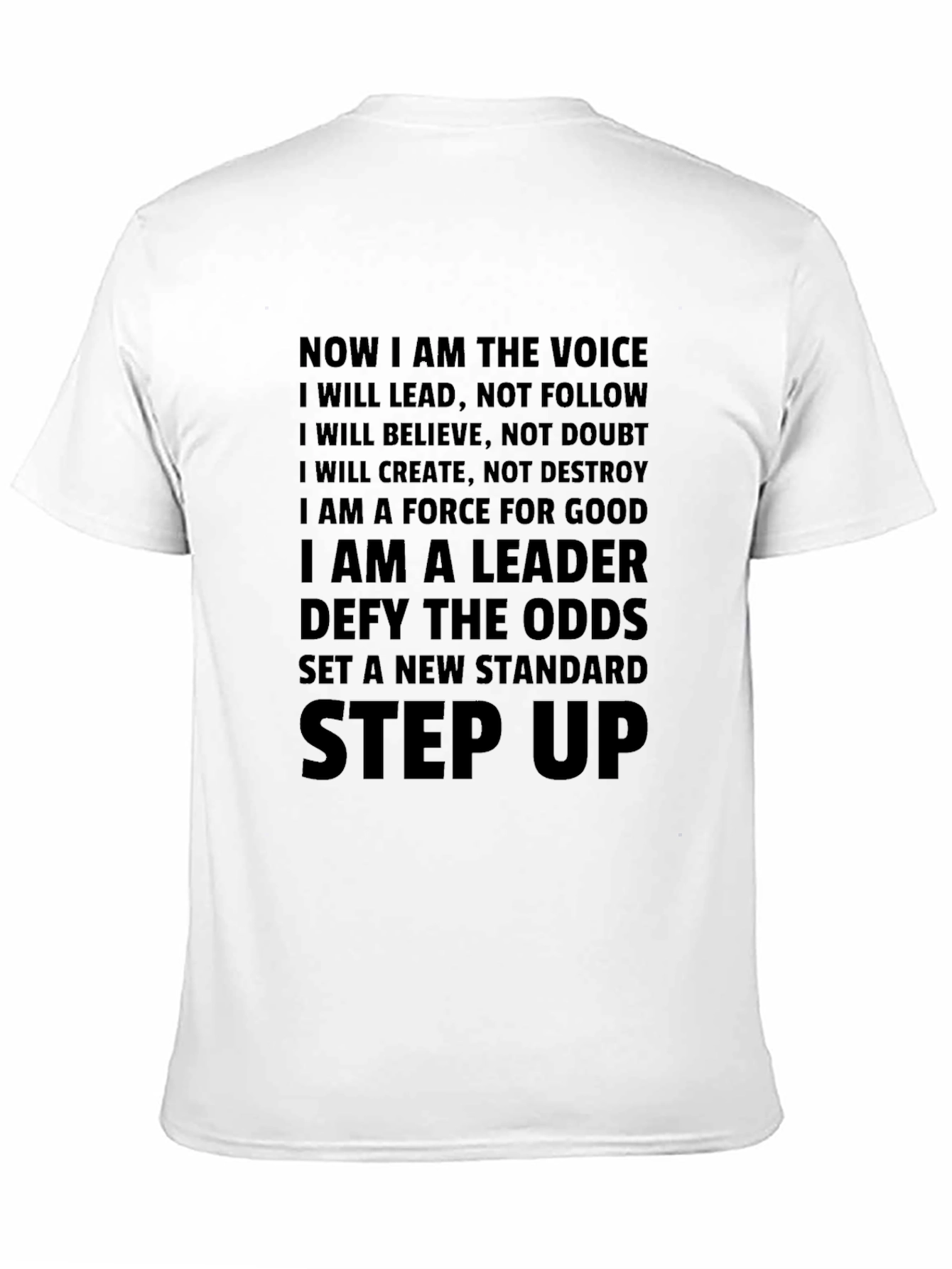Motivational Mens T-Shirt - Lead Believe Create