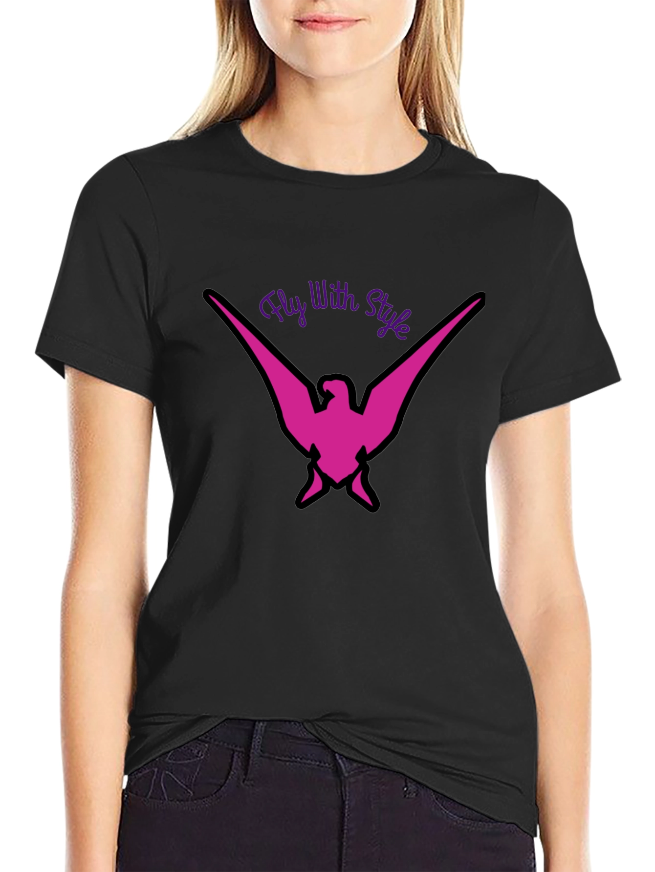 Fly With Style Graphic Tee - Black