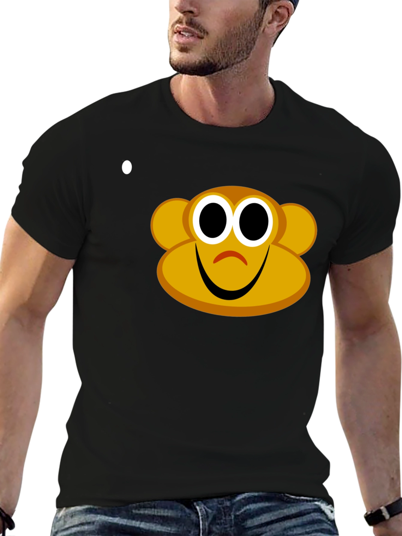 Monkey Graphic Tee - Black Cotton Blend