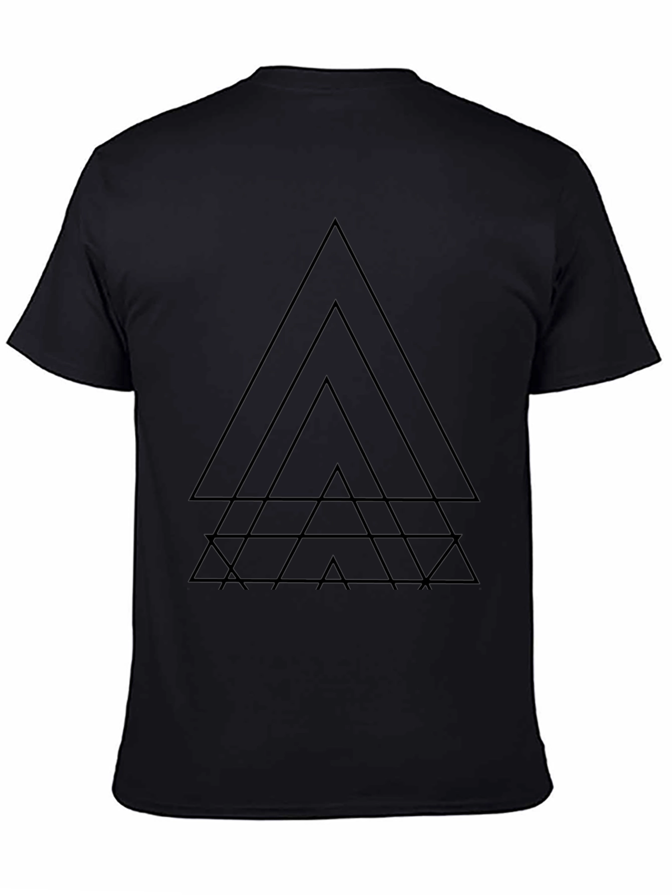 Geometric Triangle Graphic Black T-Shirt