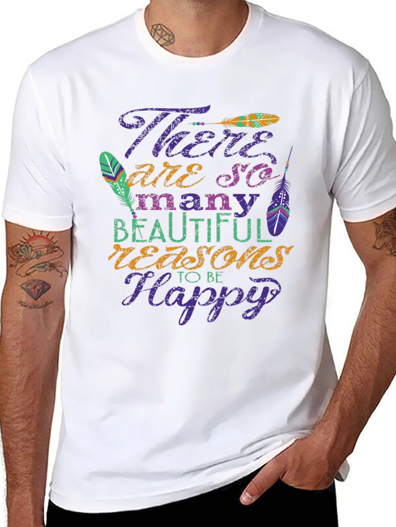 Inspirational Graphic Tee - Reasons to be Happy