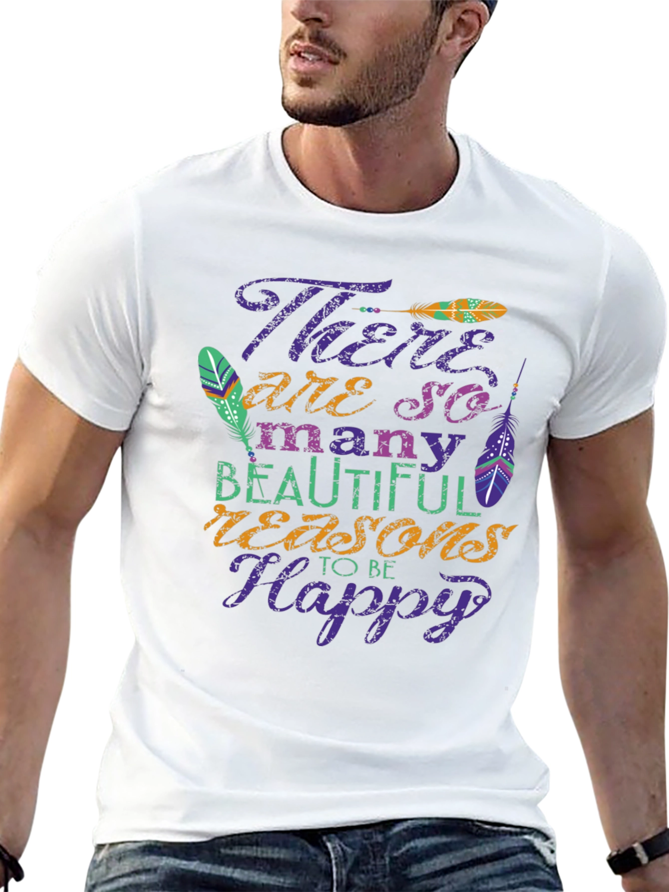 Inspirational Graphic Tee - Reasons to be Happy