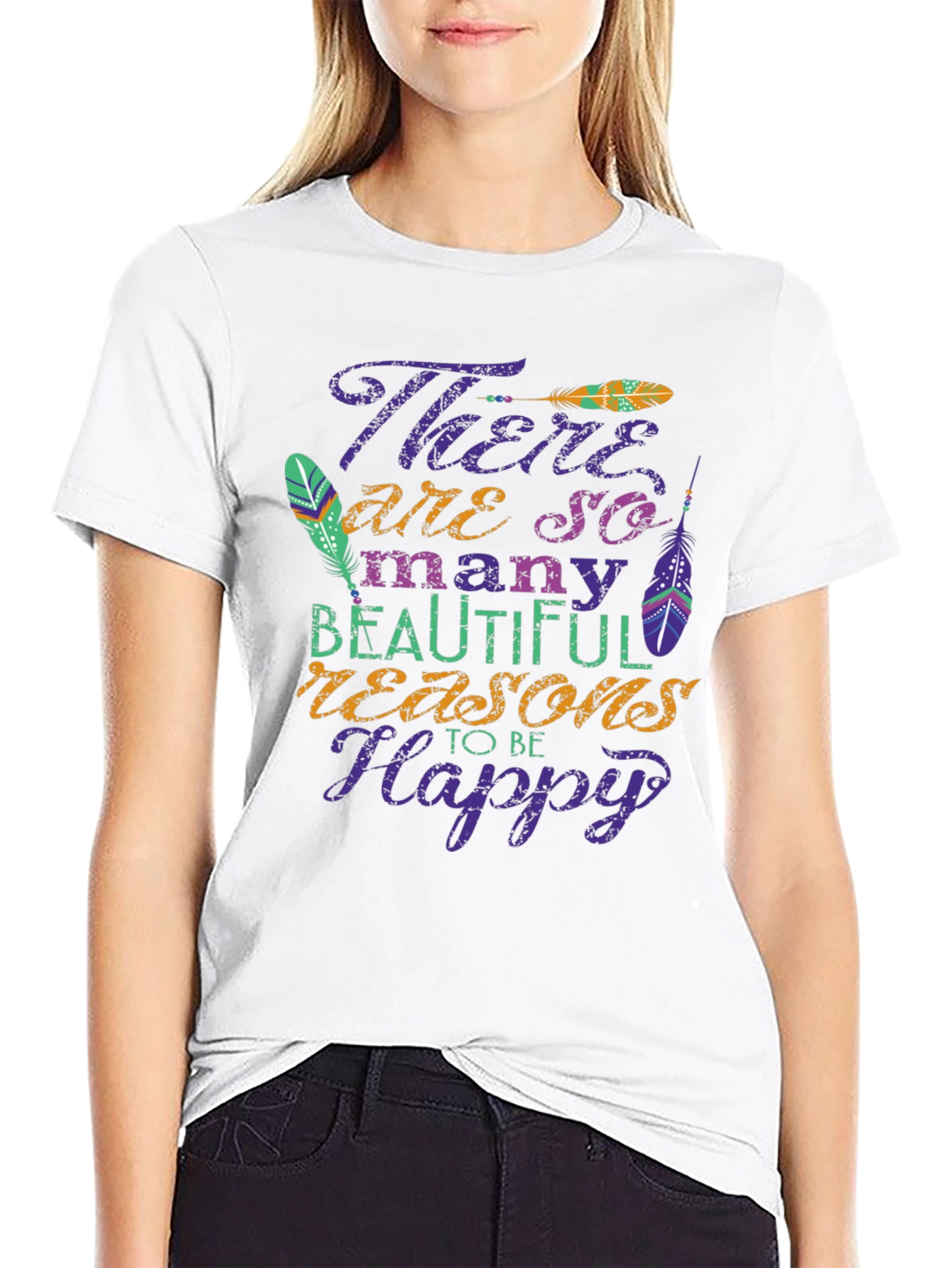 Inspirational Graphic Tee - Reasons to be Happy