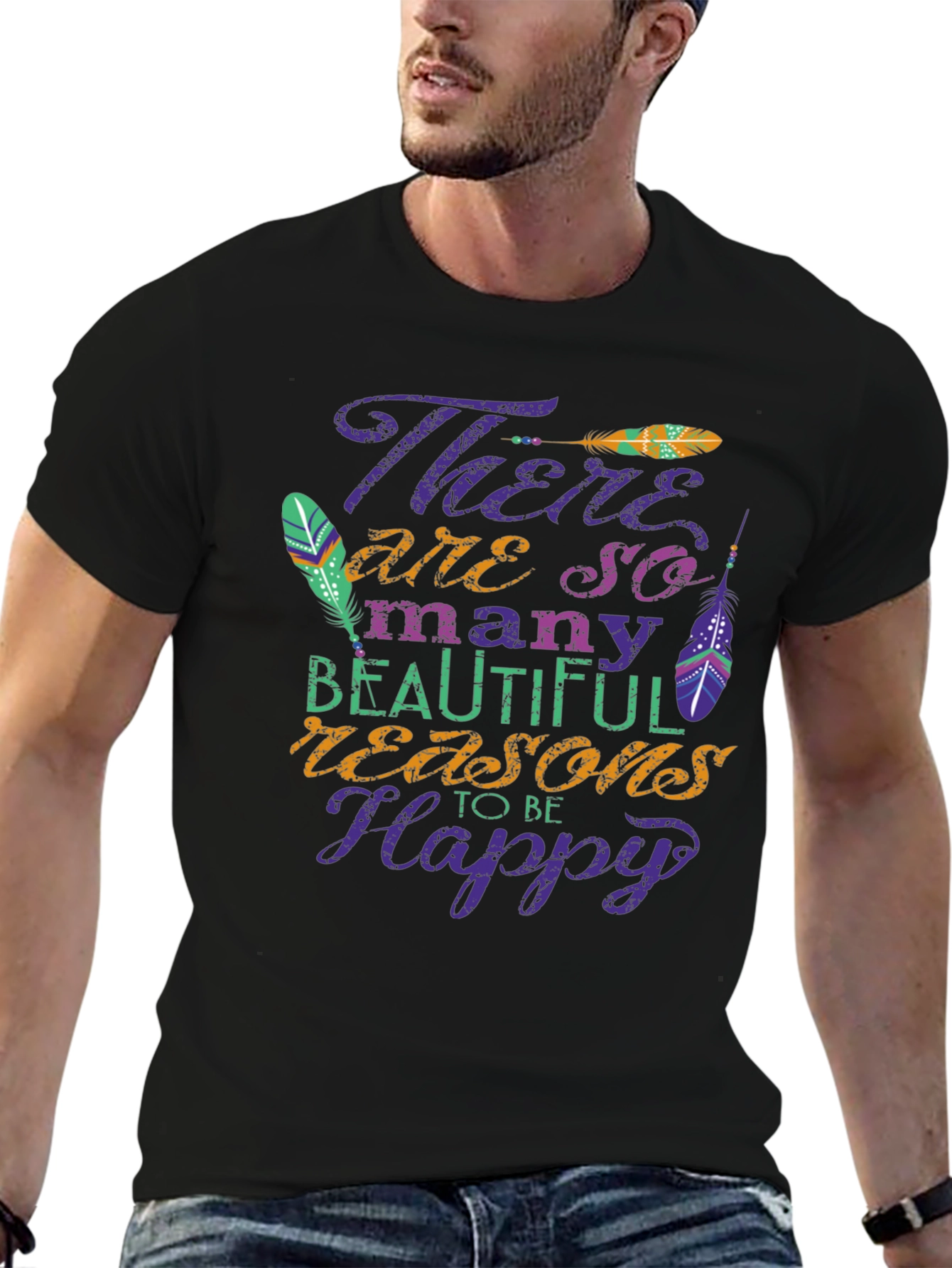 Inspirational Graphic Tee - Reasons to be Happy