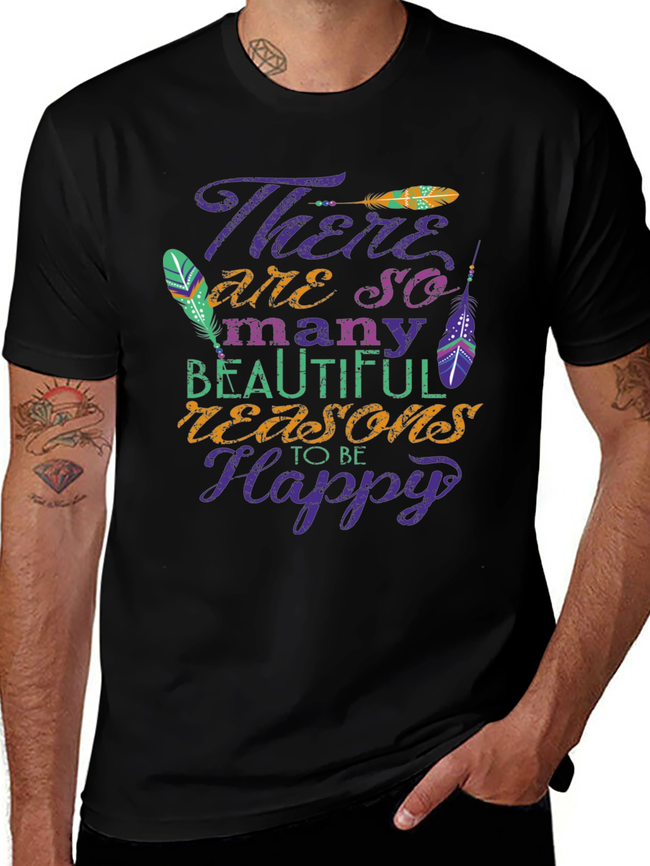 Inspirational Graphic Tee - Reasons to be Happy