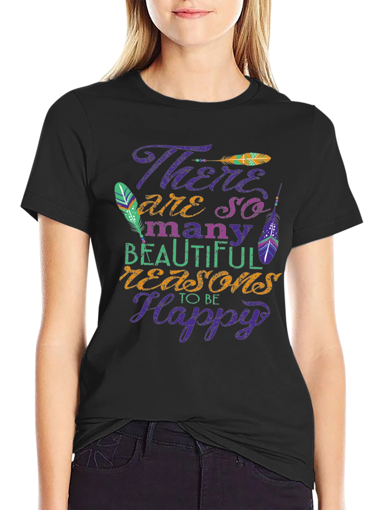 Inspirational Graphic Tee - Reasons to be Happy