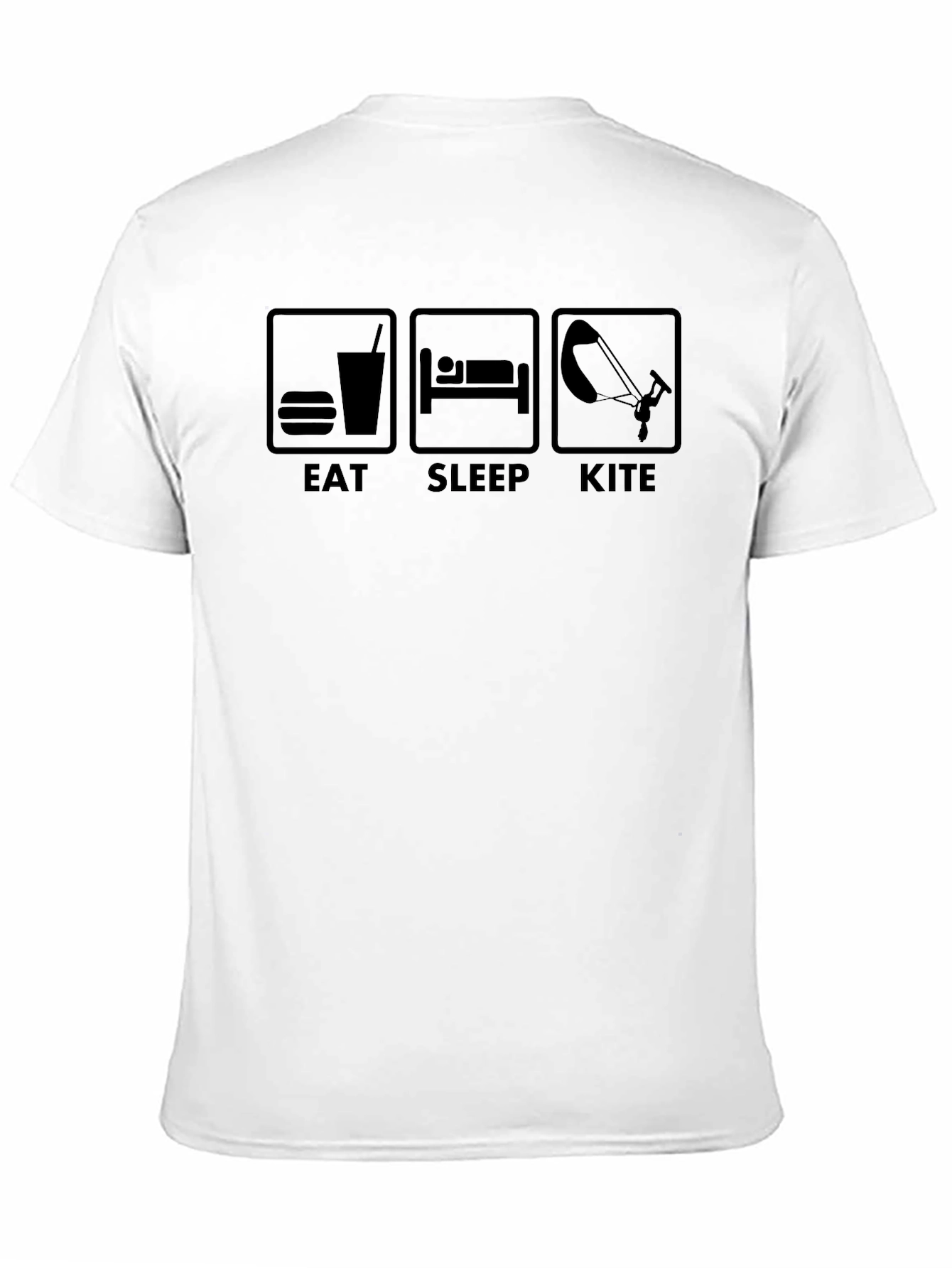 Eat Sleep Kite Black Graphic T-Shirt