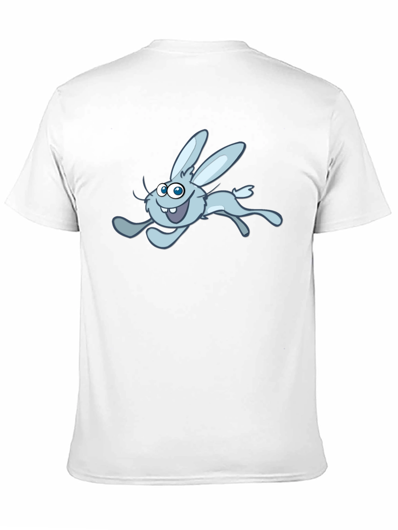 Fun Cartoon Rabbit Graphic Tee - Black