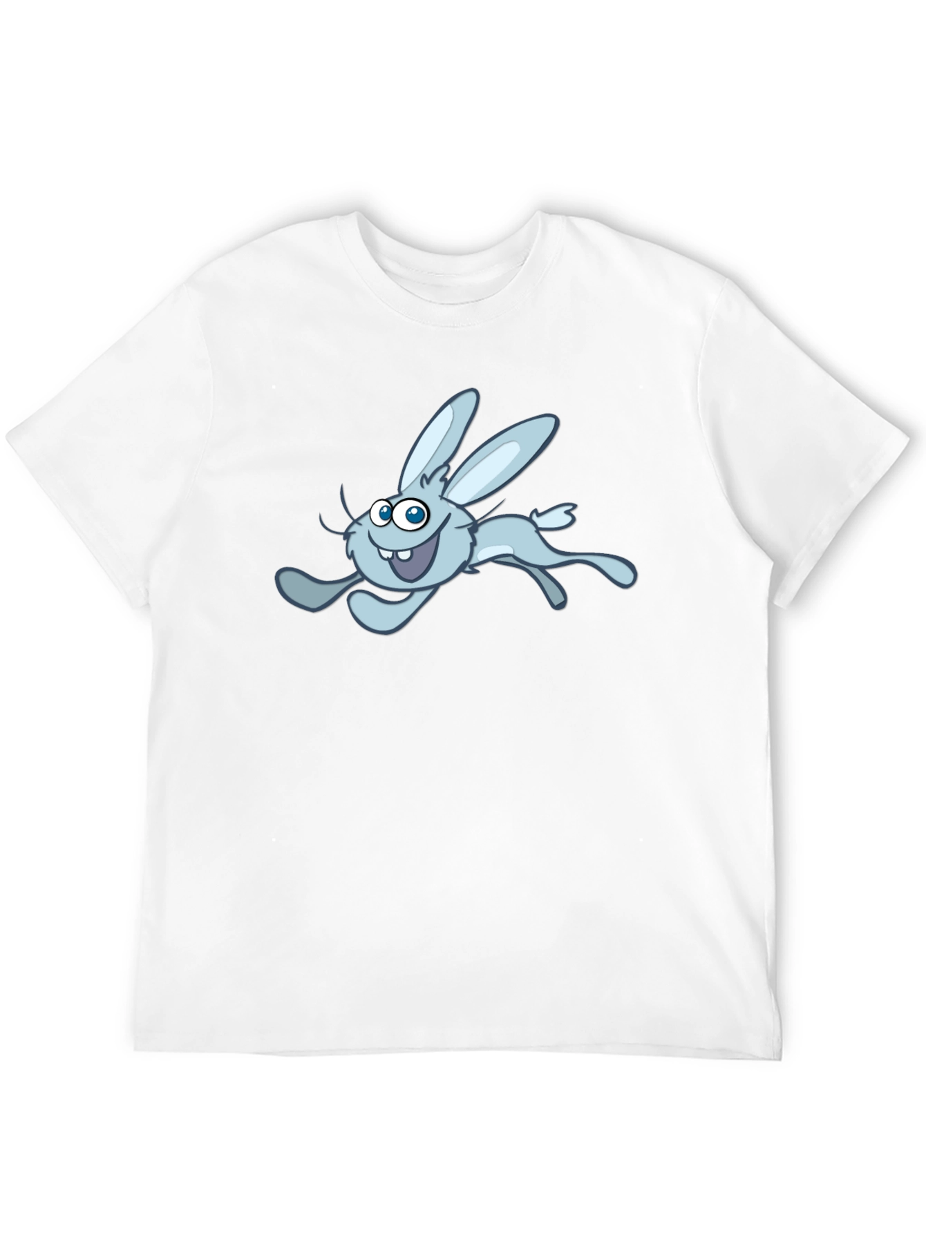 Fun Cartoon Rabbit Graphic Tee - Black
